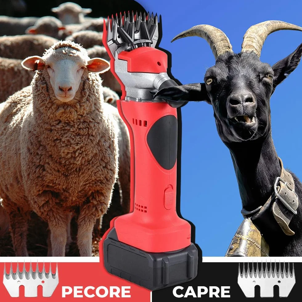 Tosatrice Elettrica Professionale per Pecore 48V Kit Completo Ricaricabile con Doppia Batteria