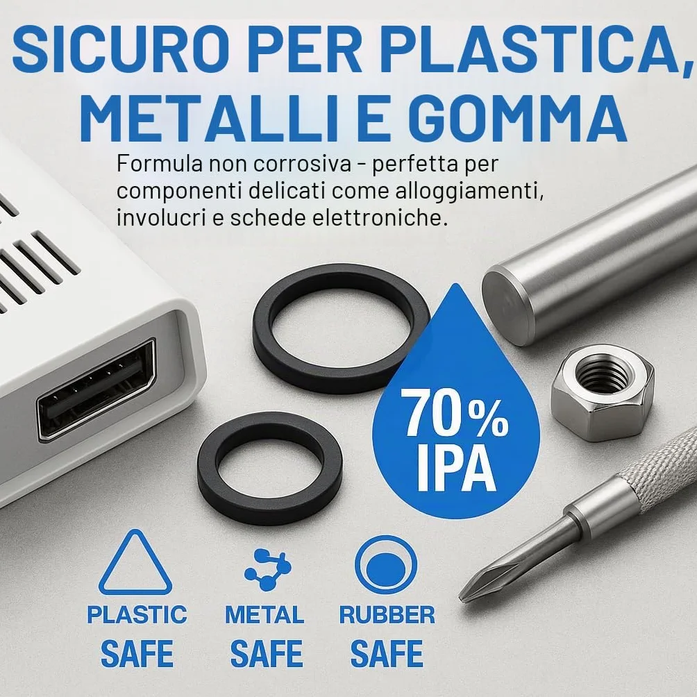 GiDeli Isopropanolo 70% 5 litri detergente alcool isopropilico IPA per pulizia componenti elettronici
