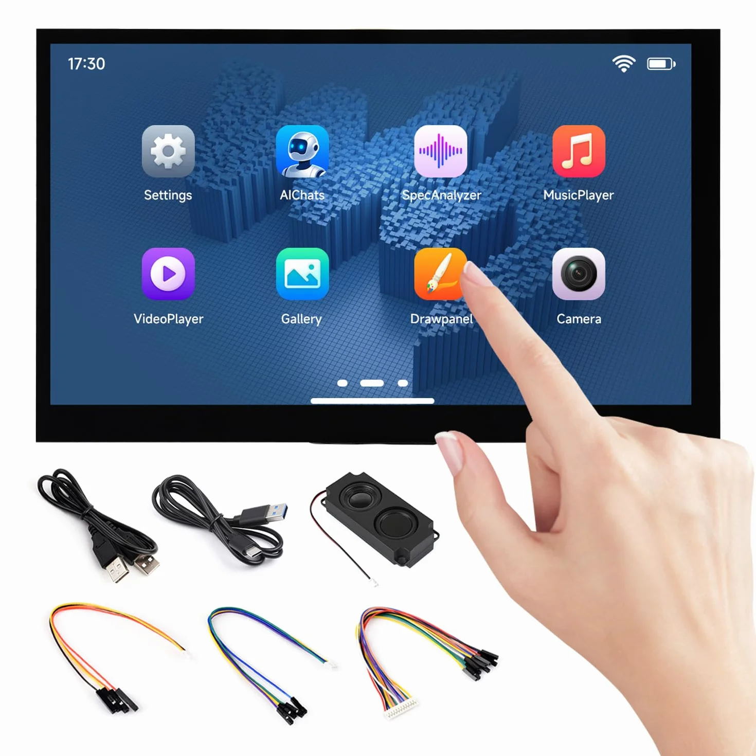 Waveshare ESP32-P4-WIFI6 7inch 5-Point Touch Display Development Board, Based On ESP32-P4 And ESP32-C6, 1024x600 Resolution, Supports Wi-Fi 6 / BT 5 (LE), without OV5647 Camera
