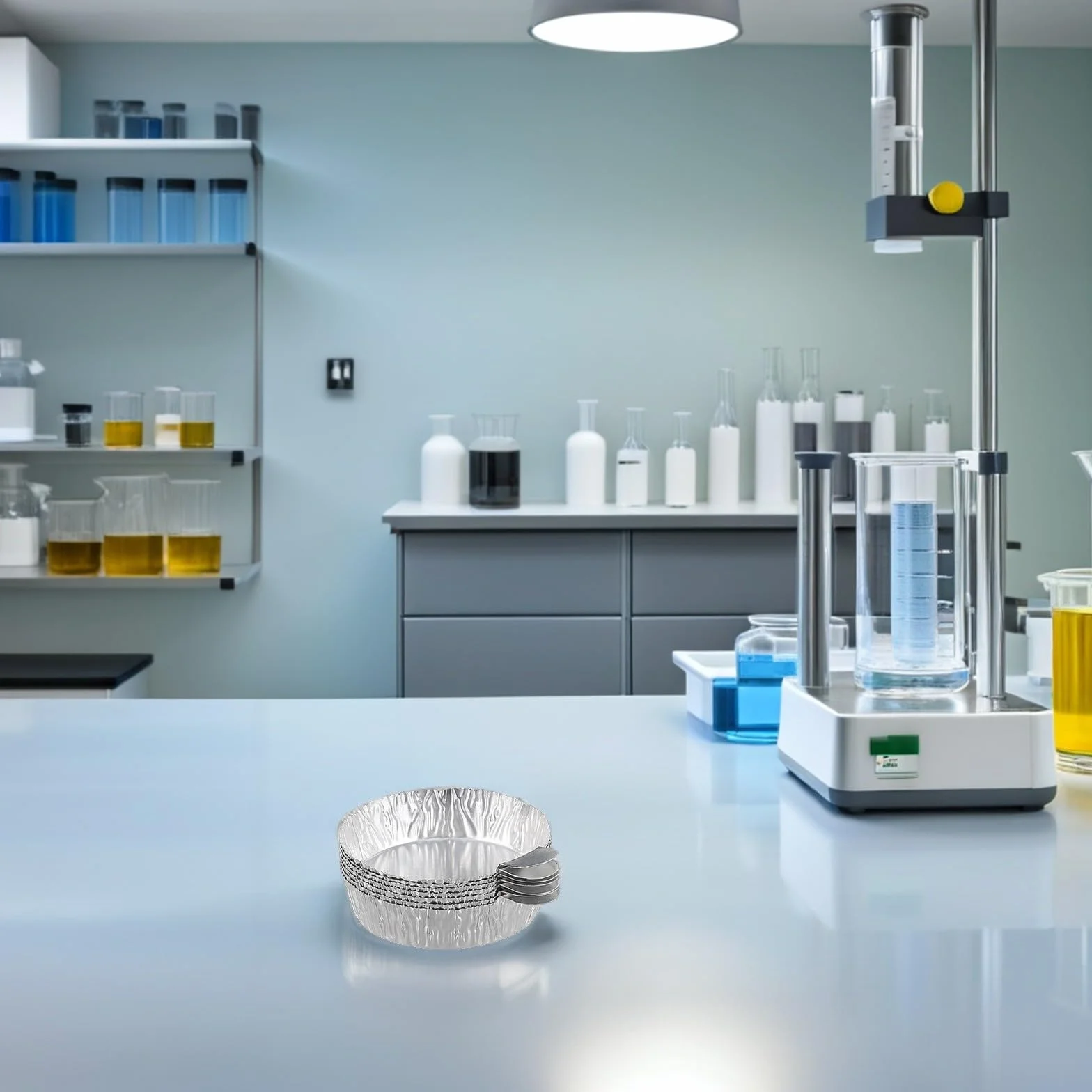 Vassoi in alluminio, 50 pezzi, 30 ml, usa e getta, con materiale resistente al calore, per campioni di laboratorio e analisi termiche, impilabili e facili da pulire