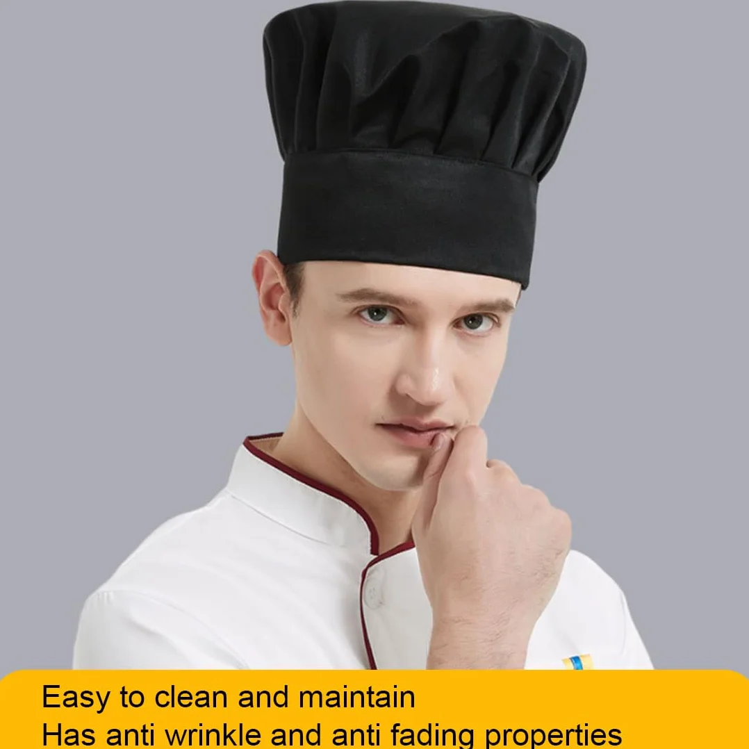 Cappello Cucina Chef Cuffia 2 Pezzi Morbidi Lavabili