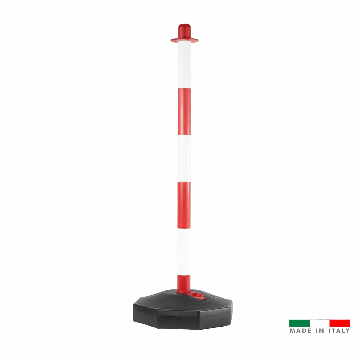 OWIJI Paletti Delimitazione in Plastica con Catena Bianchi e Rossi 2 Unità Delimitatore Parcheggio 86x28 cm Transenne in Plastica Made in Italy Premium Quality Colonnine Segnapercorso Catena 2,5 Metri