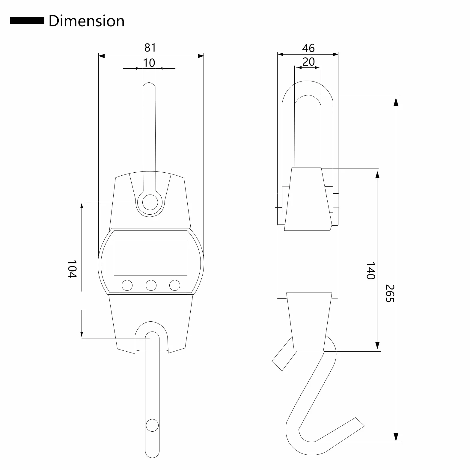 Bilancia Professionale 300kg Mini Scala Appendere Portatile con Gancio Gru Elettronica Resistente