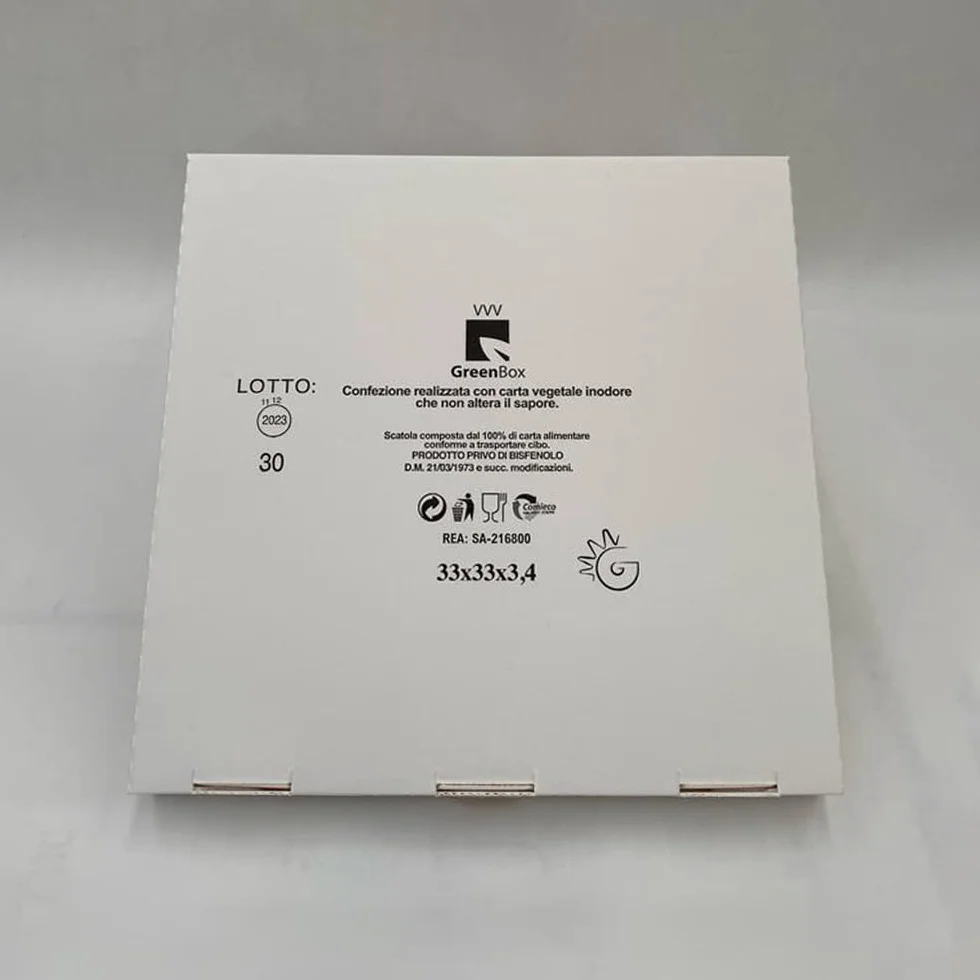 Confezione 100 Scatole Pizza Cartoni Pizza Box 33x33 Chiusura Americana Contenitori Alimentari Porta Pizza Asporto Ristoranti Pizzerie Cartone Alimentare Ecologico