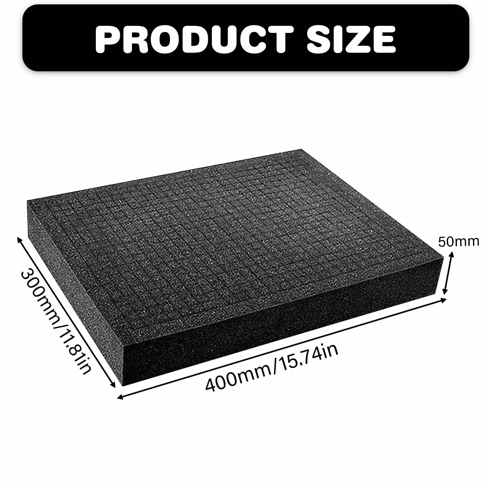 Schiuma a cubo in schiuma a griglia, 2 pezzi, 400 x 300 x 50 mm, valigetta per attrezzi, valigetta per fotocamera, in gommapiuma, inserto per valigia, tablet e miniature