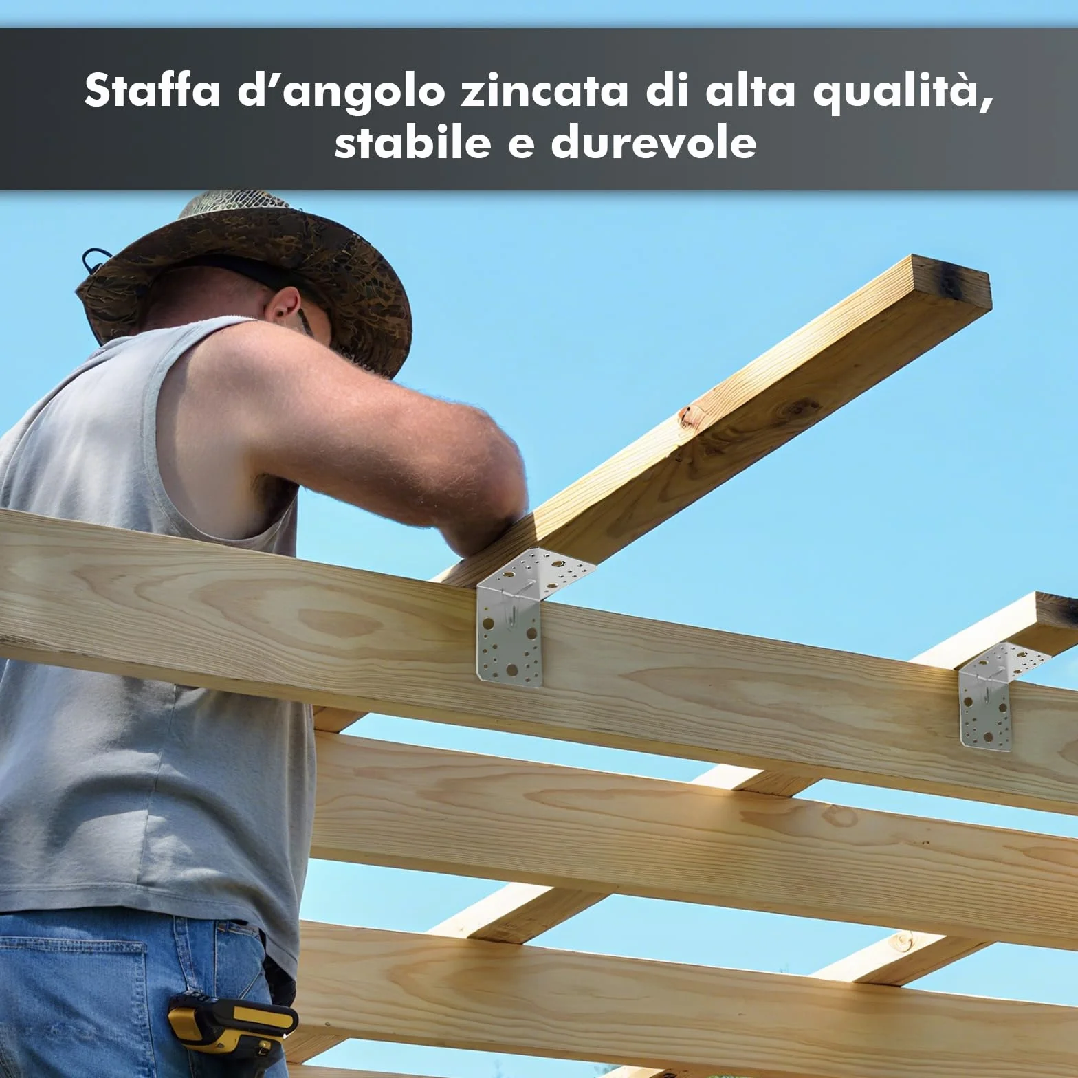 Shinfly 12 connettori angolari 105 x 105 x 90 mm, spessore 2,5 mm, zincato