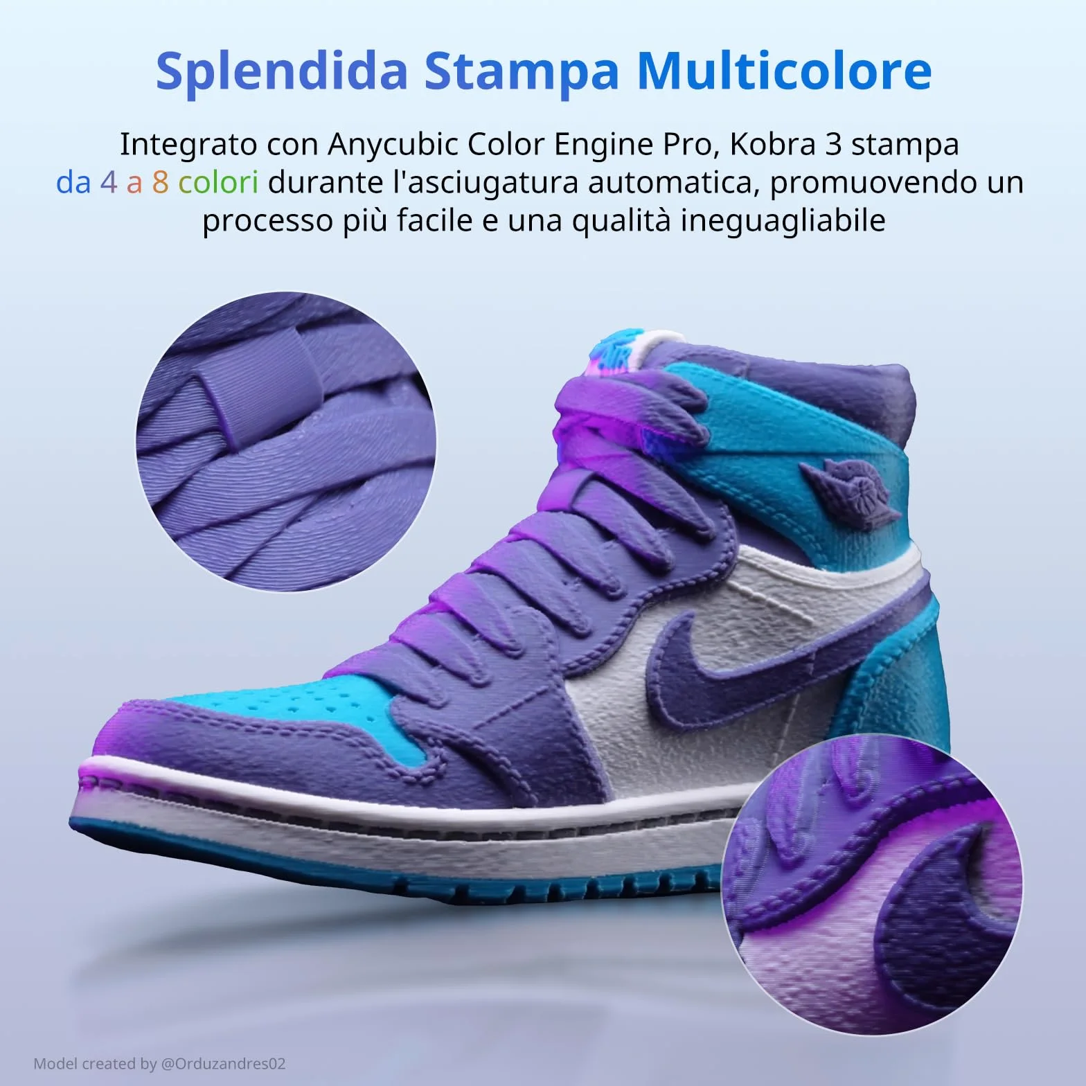 ANYCUBIC Kobra 3 Stampante 3D Intelligente per la Stampa Multicolore (da 4 a 8 Colori), Stampante 3D FDM ad Alta Velocità di 600 mm/s,Grande Volume di Stampa 250 * 250 * 260mm