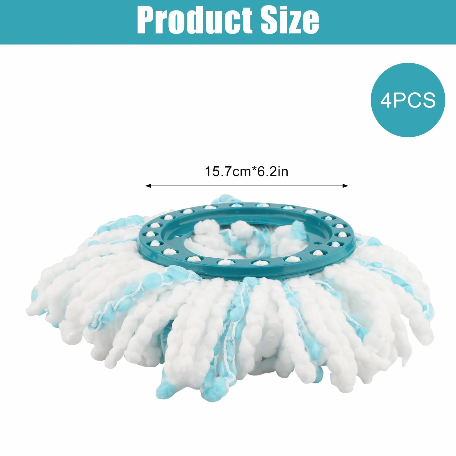 4 Pezzi per Leifheit Twist Disc Mop Ergo Ricambio Mocio Kit, Sistema a 2 Fibre Rotomop Clean Twist Disc Mop Active Ricariche, Testina Sostitutiva in Microfibra Adatto a Tutti i Pavimenti