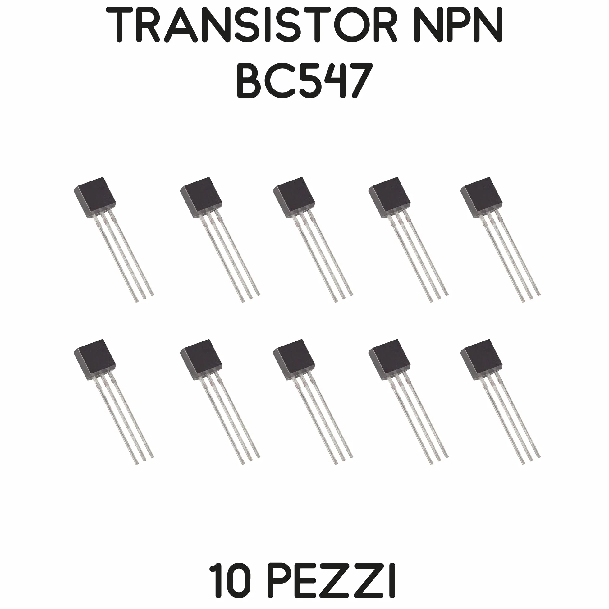 Kit di 10 transistor NPN BC547 50V 100mA