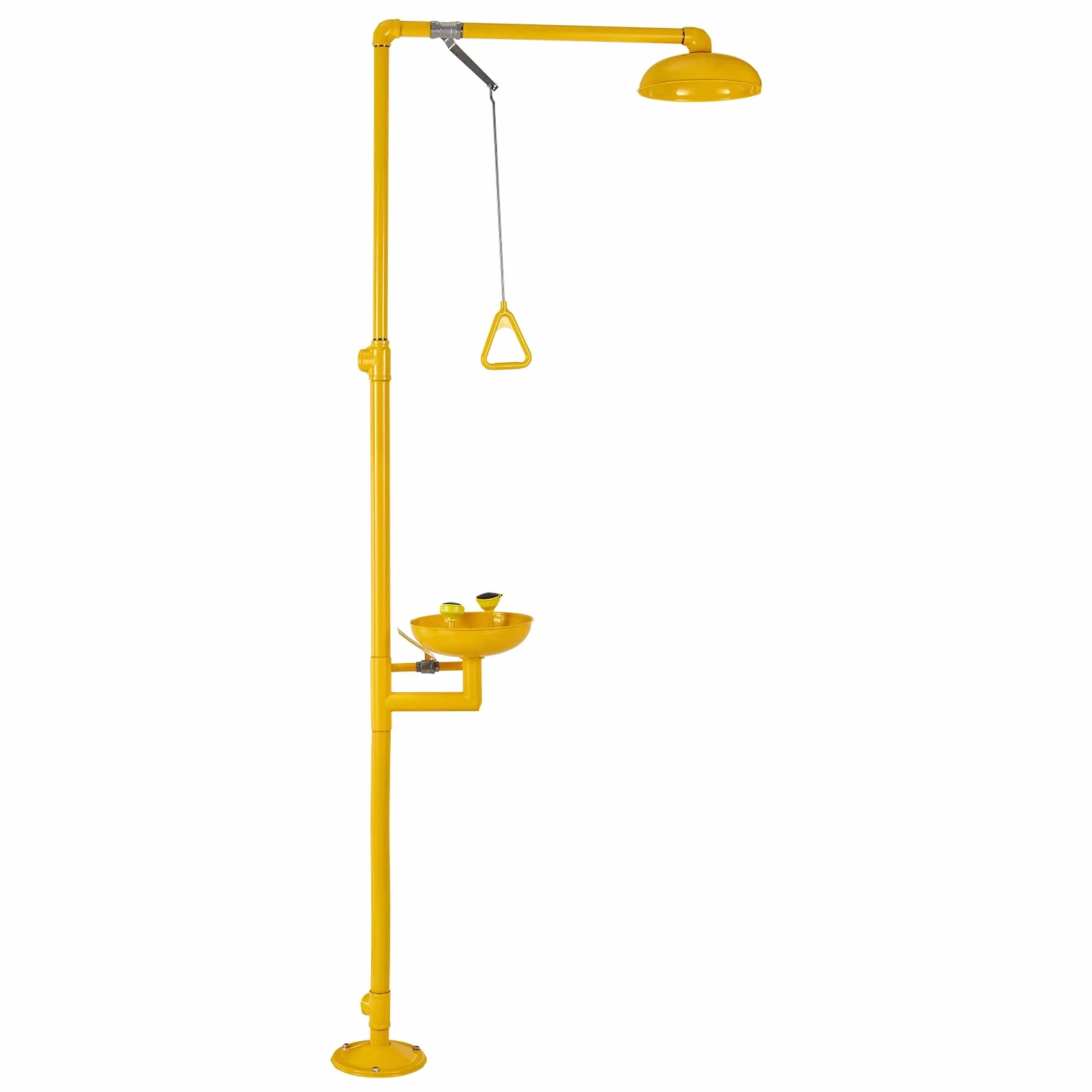 VEVOR Stazione Lavaggio Oculare Emergenza 870x400x2330 mm Lavaocchi Doccia Acciaio Inossidabile 304 Giallo