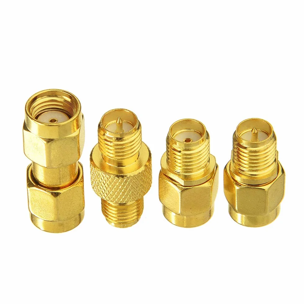 Superbat Connettore SMA 50ohm Femmina/Maschio RPSMA Kit 4 Pezzi RF per Antenna WiFi