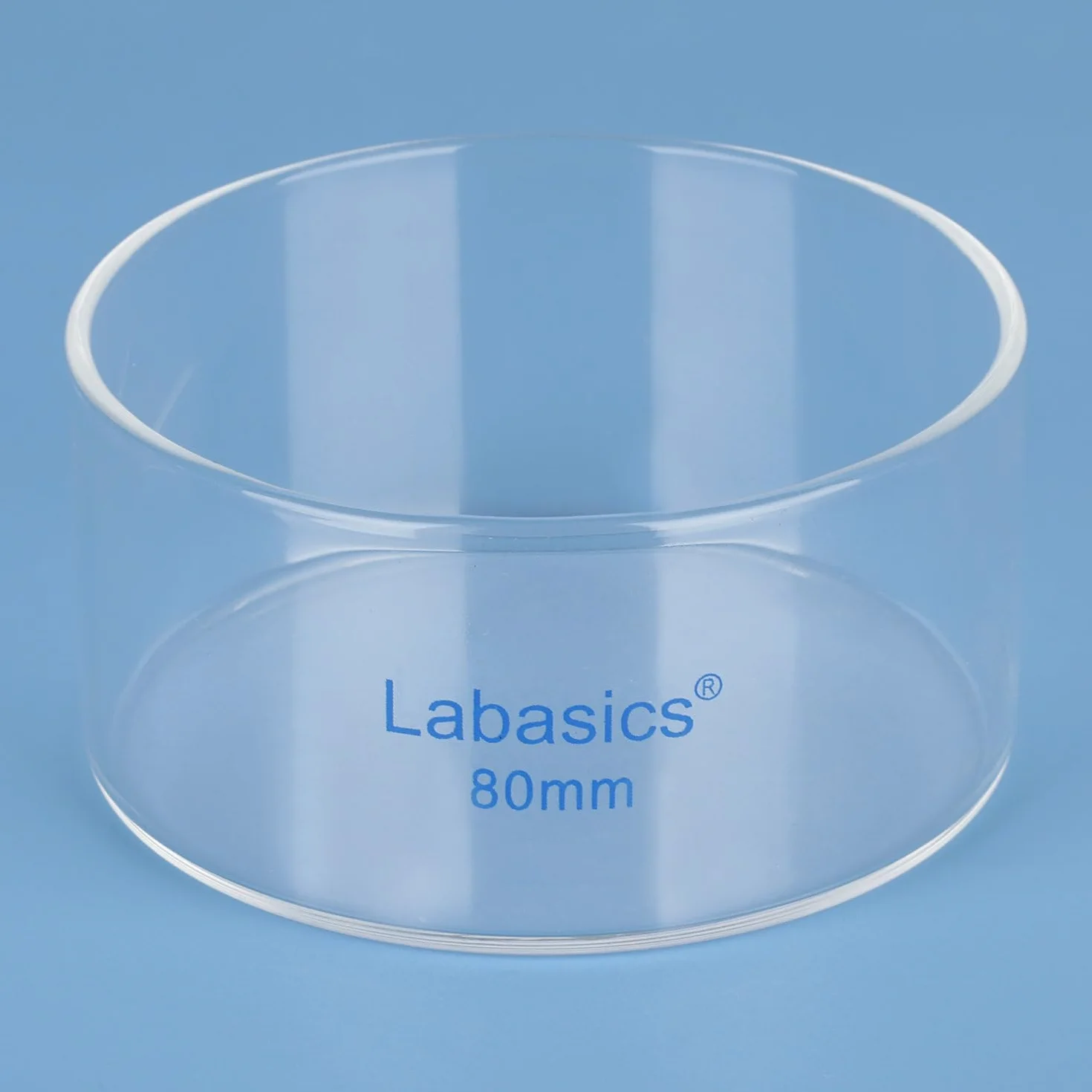 Labasics Piatto Cristallizzante, Fondo Piatto Senza Beccuccio in Vetro Borosilicato Spesso ad Alta Resistenza per Cristallizzazione ed Evaporazione, Diametro Esterno 80 mm, Capacità 100 ml