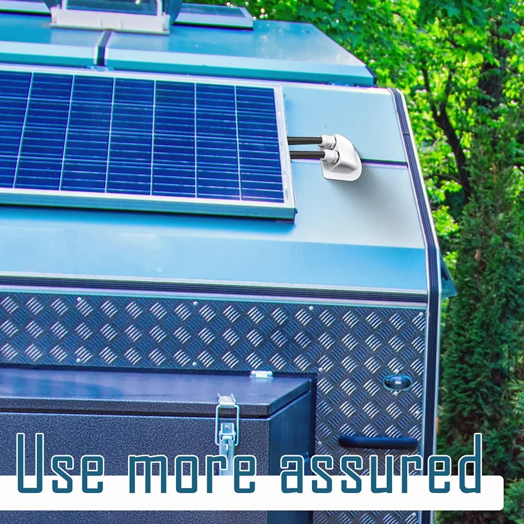Passacavi Solare Doppio Ingresso Impermeabile Supporto Plastica Fotovoltaica Curva Cavo ABS Pannelli Solari Camper Roulotte Barca