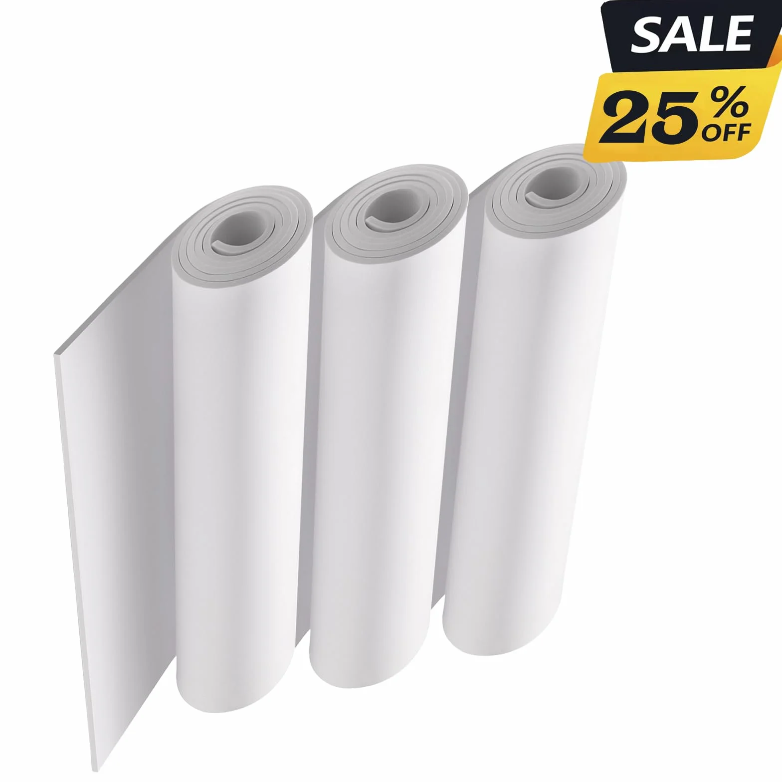 MEARCOOH Gomma EVA Bianca 2mm 34 x 124.5cm Schiuma EVA ad alta densità 86kg/m3 3PCS