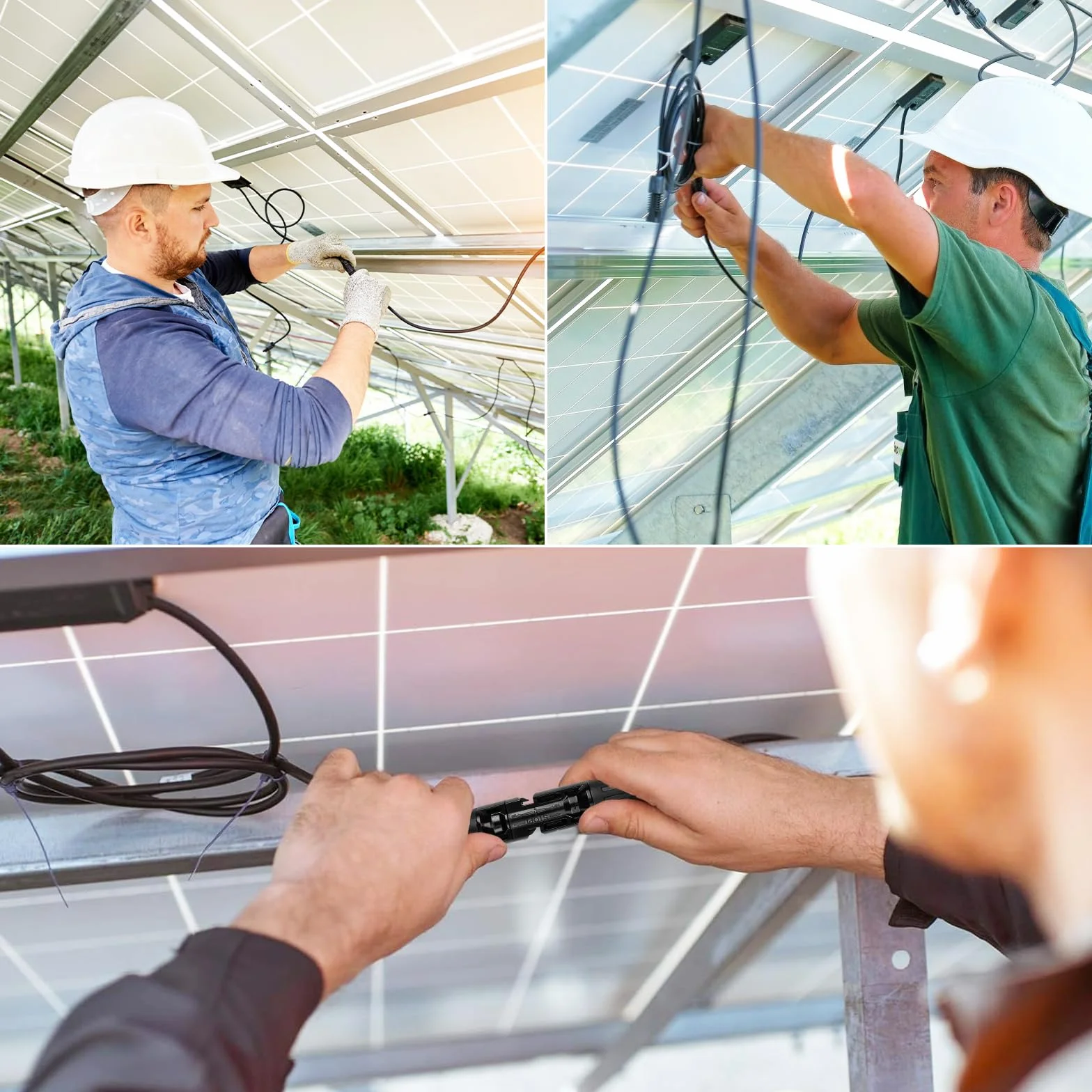 Dieci Coppie Connettori Impermeabili, Connettore Pannelli Cavo Fotovoltaici, per Cavi Pannello Solari, Fotovoltaico Strumento a Spina Stagno, Kit di Spine Solare, Con 2 Chiavi