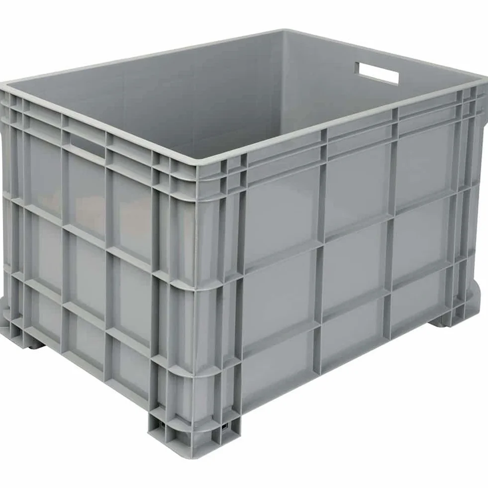Cassa pallet in plastica (HDPE) 4 piedi, Mis. 800 L x 600 P x 510 H mm, portata dinamica 80 Kg, volume 210 Lt