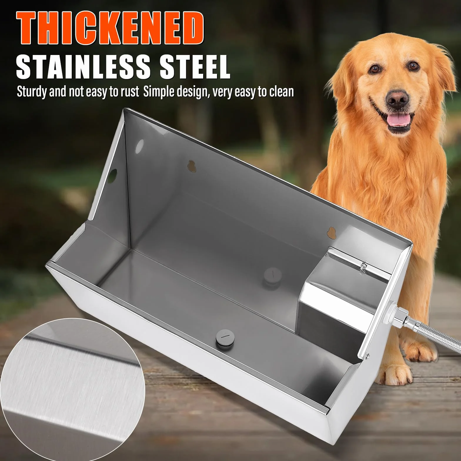 Distributore Automatico Di Acqua 8L 304 Acciaio Inox Ciotola Per Cani Esterno