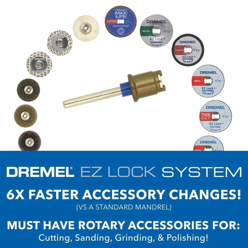 Dremel EZ726-01 EZ Lock Set di accessori per levigatura e lucidatura 8 pezzi