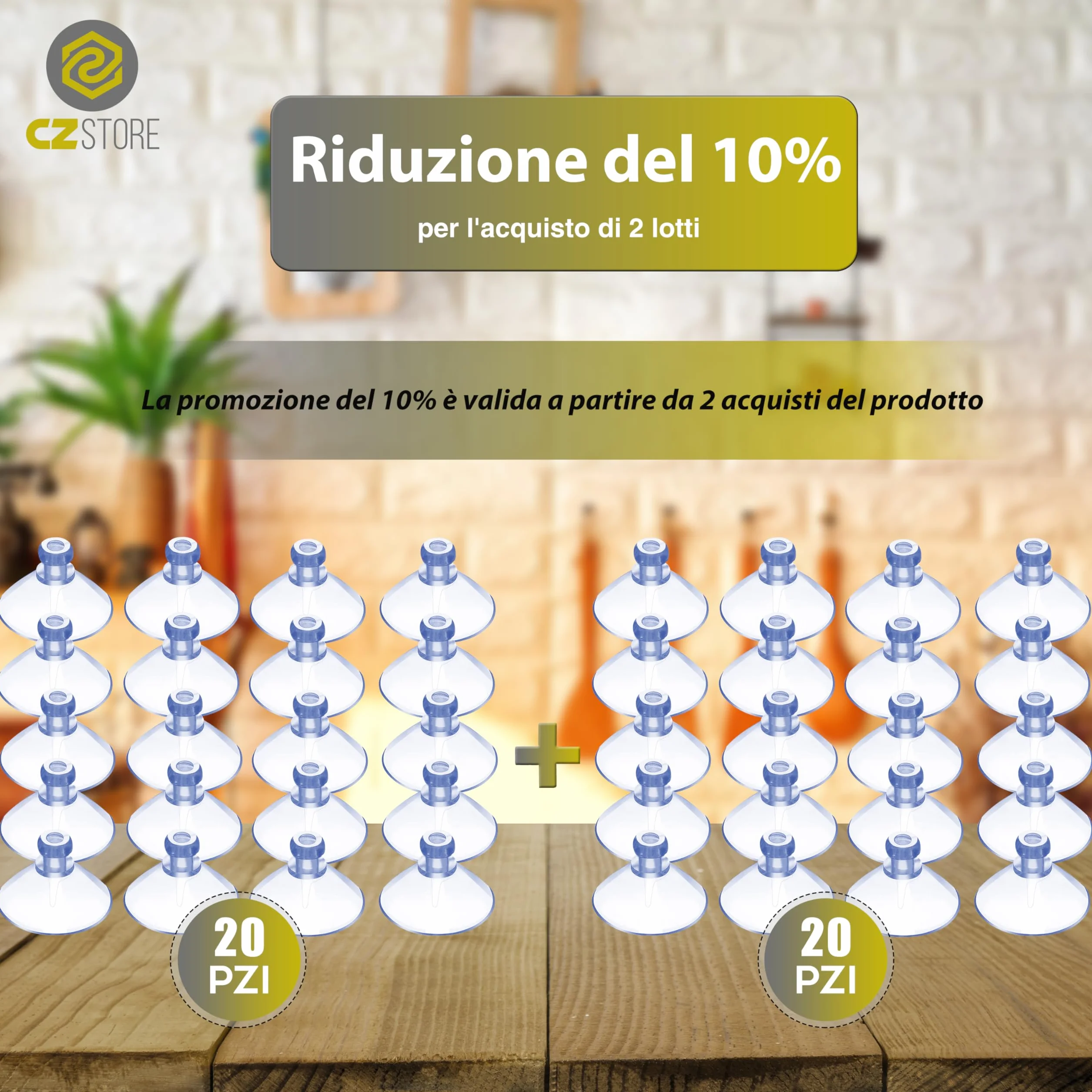 Mini Ventose -✮GARANZIA A VITA✮- 20 PEZZI - Ventose Trasparenti in PVC - Ventosa 20 MM, Riutilizzabile, Senza Gancio, Linguetta a Fungo - Appendini adesivi per Specchi, Vetro, Finestre
