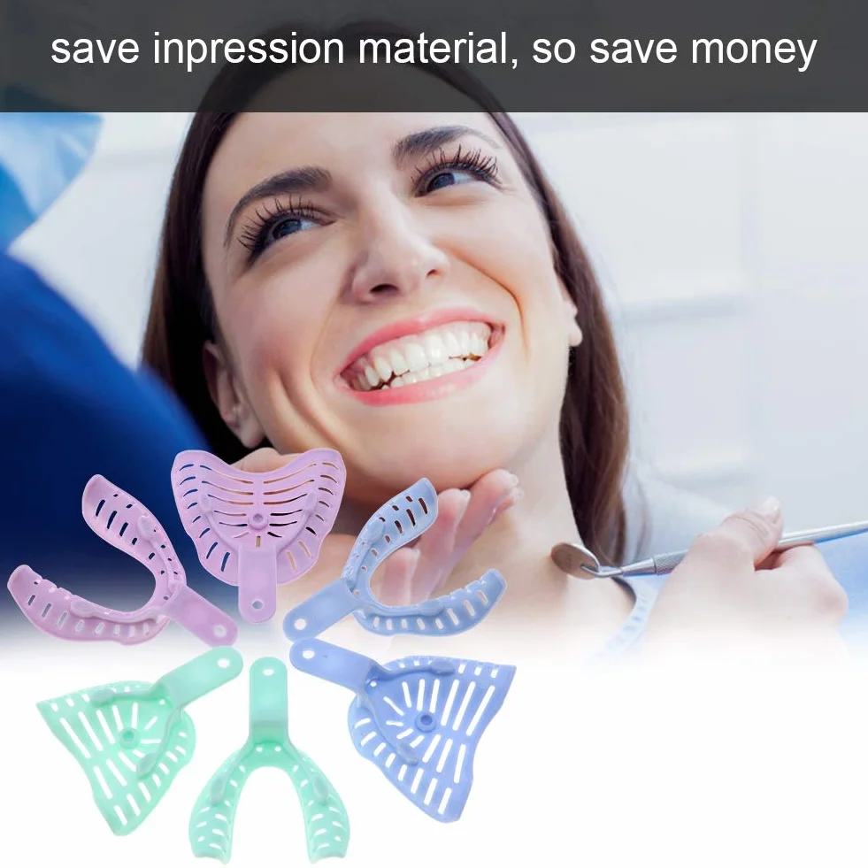 Vassoio Dentale in Plastica 6 Pezzi, Vassoi per Impronte Dentali