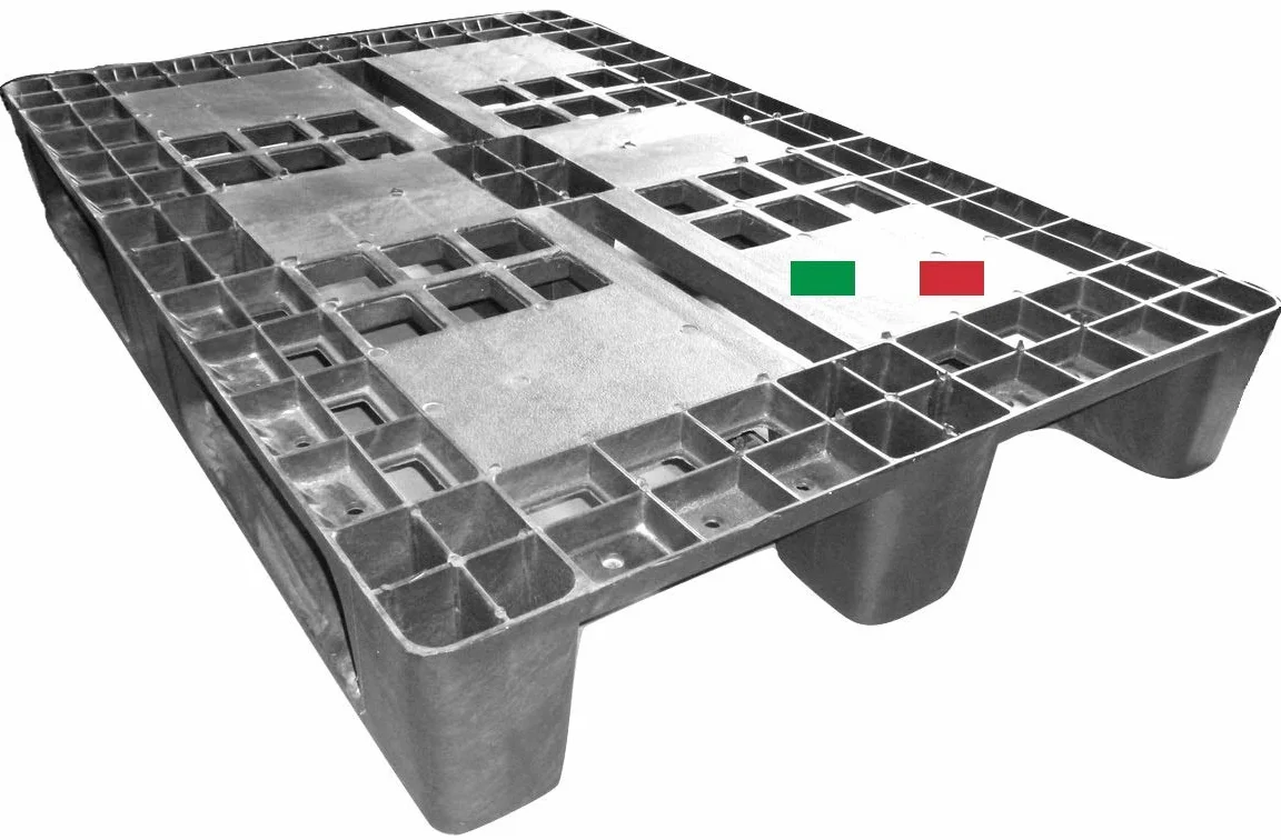 Cenni 12001 Bancale Pallet in Plastica 1200 x 800 con 3 Traverse, Made in Italy
