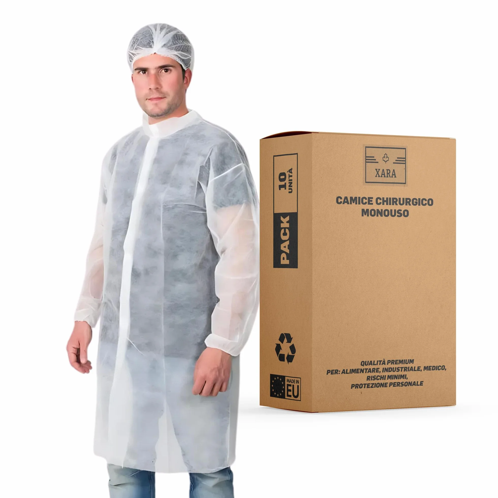 XARA Vestaglia chirurgica monouso XXXL 120 x 152 cm Confezione 10 TNT Polipropilene 35 gr