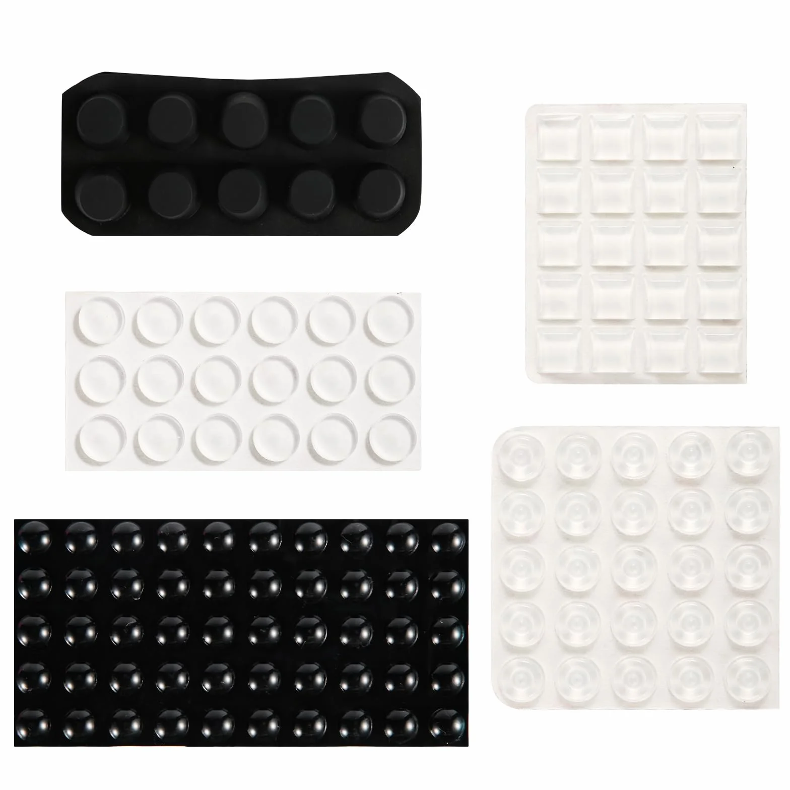 Gommini Adesivi per Ipovedenti non Vedenti Bump dots Silicone Dimensioni Miste Bianco e Nero