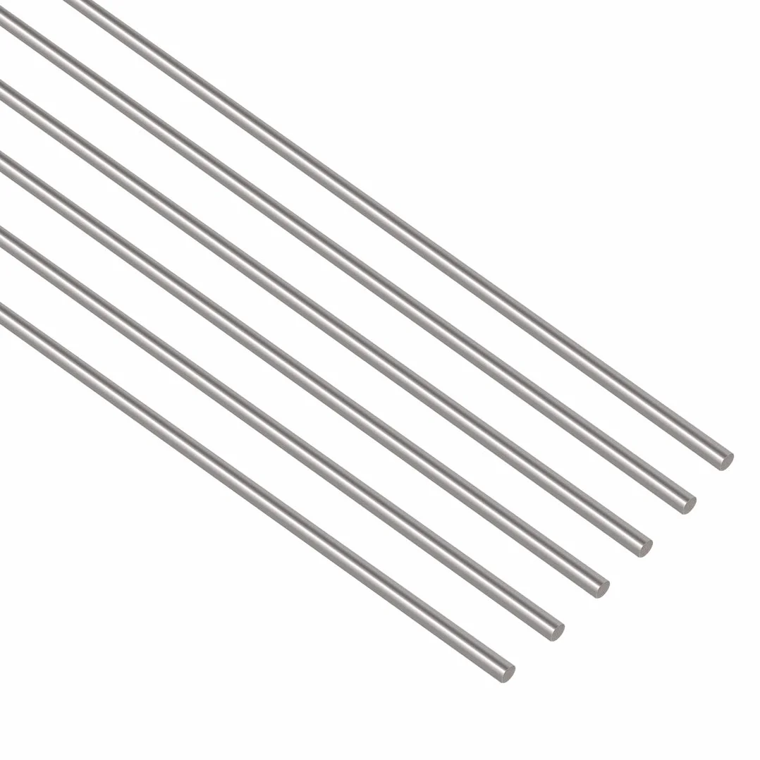 Glarks 6 pezzi 3 mm x 300 mm in acciaio inox tondo tornio Bar Stock per modellismo RC
