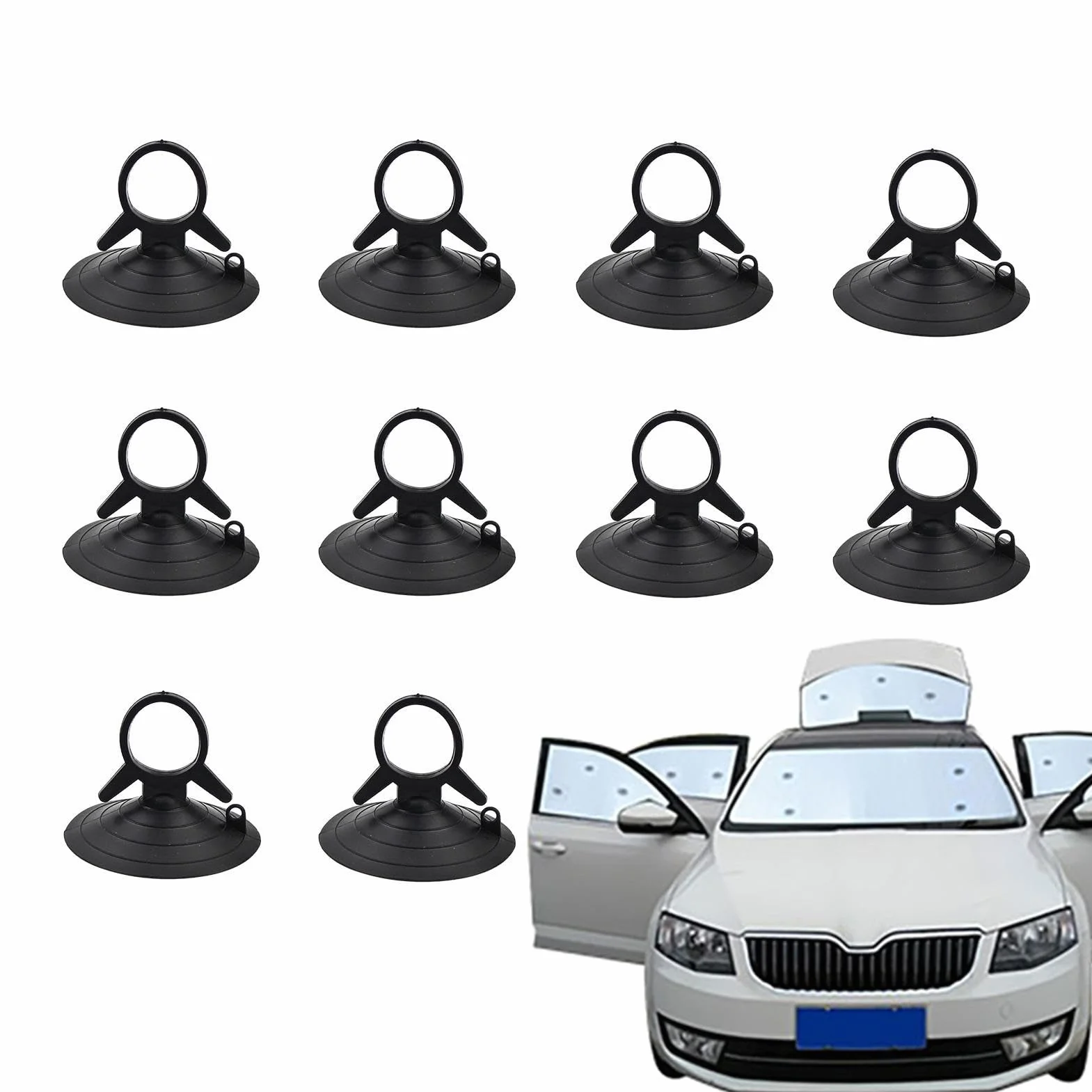 Maciun Ventose in Vetro per Auto, Ventosa per Vetro Auto, Ventose Riutilizzabili per Parabrezza in Vetro Auto, per Bagno, Cucina, Finestra