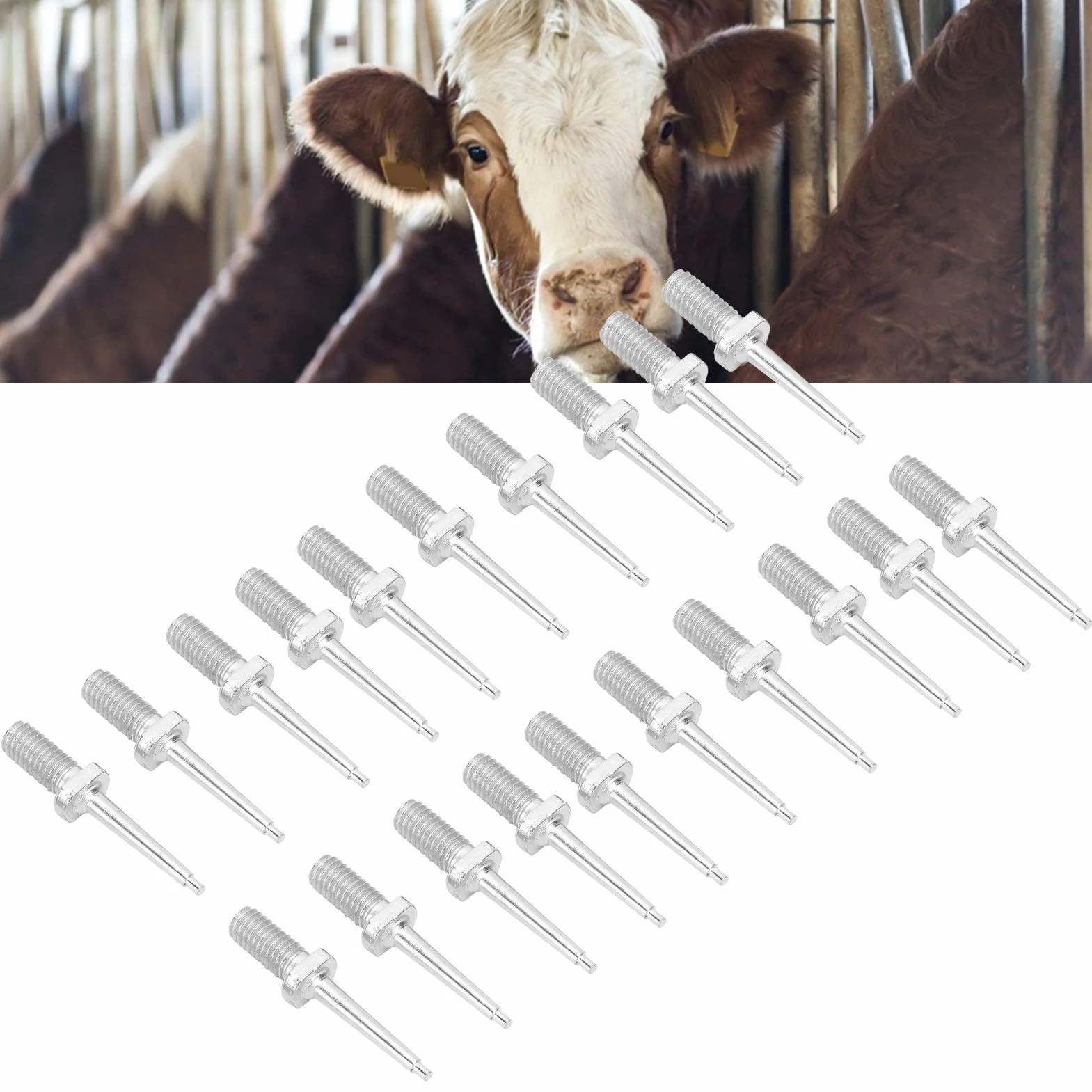 Voluxe Pin di Ricambio per pinze per Marchi Auricolari Animali, Perno per Marchio Auricolare per Bestiame, Perno per suini bovini Ovini per bovini(Stainless Steel Ear Tag Needle)