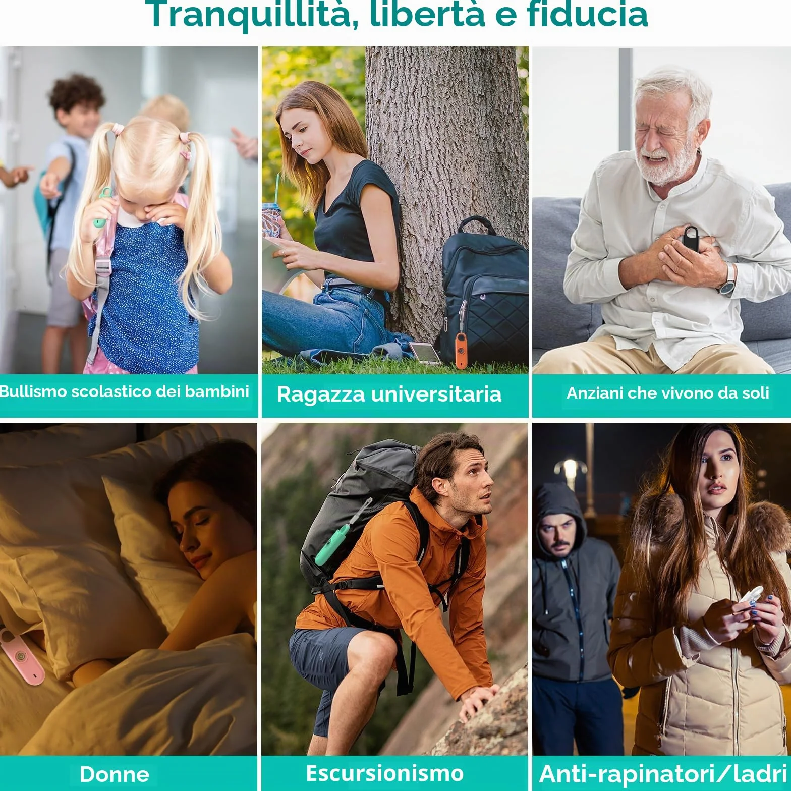 Fauxomor Allarme Personale per Donna, 3 Pezzi 140dB Portachiavi Autodifesa con Avviso di Batteria Scarica e Luce Stroboscopica, Kit Difesa Antiaggressione per Bambini/Ragazze/Anziani(Rosa+Blu+Nero)