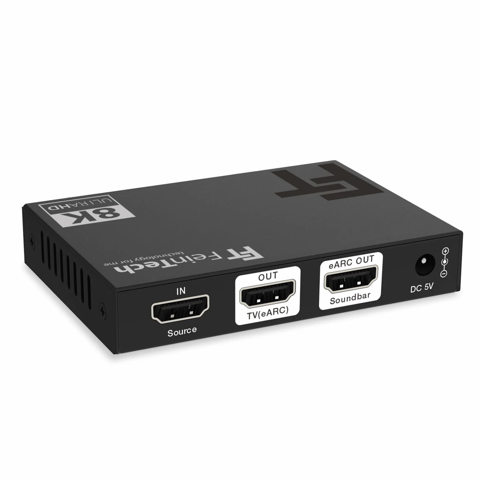 FeinTech AX310 HDMI 2.1 Estrattore Audio per Soundbar eARC - Supporta 8K 60Hz, 4K 120Hz, VRR, ALLM, Dolby Atmos, DTS - Splitter per Sistemi Con eARC e ARC