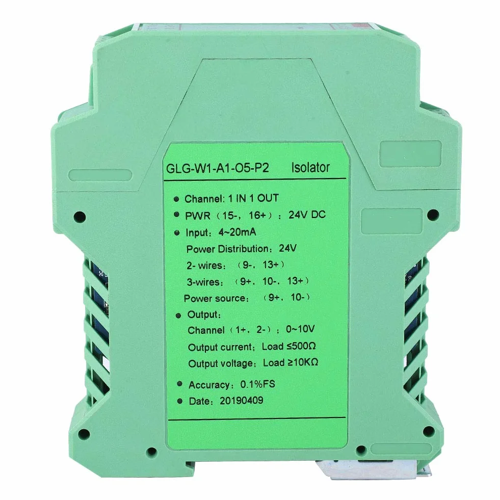 Akozon Trasmettitore isolatore di Segnale di Corrente PLC 4-20mA Rileva Il condizionatore di Segnale DC 24V(1 in 1 out, 4-20mA to 0-10V)