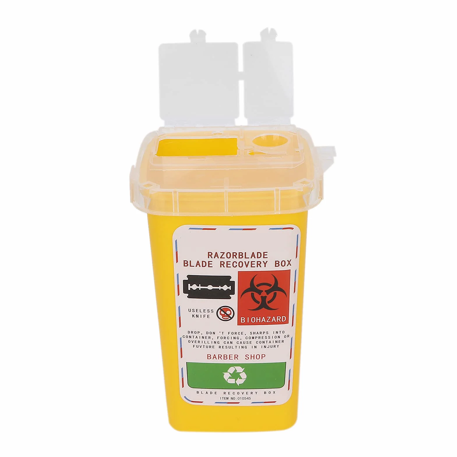 Contenitore smaltimento lame barba plastica dura giallo