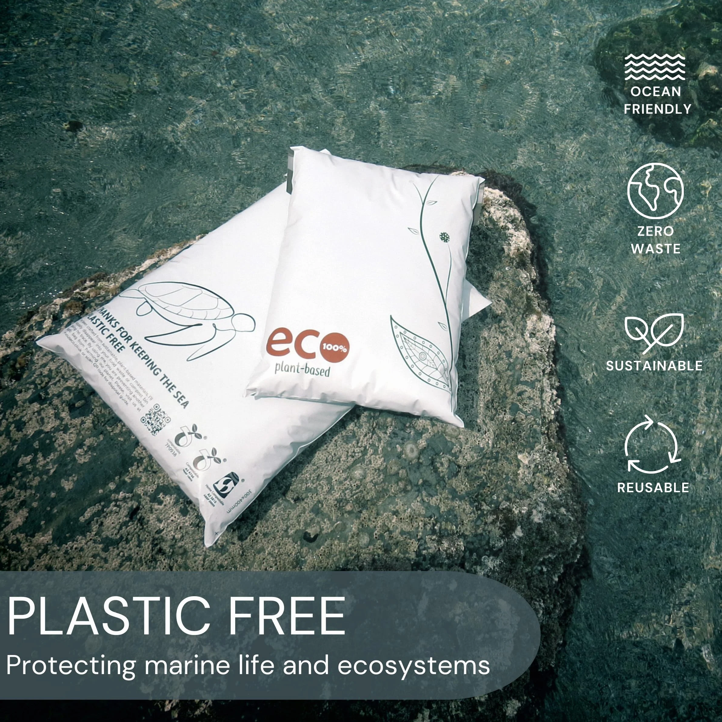 Treehouseco Sacchetti postali compostabili ecologici: sacchetti biodegradabili, riutilizzabili e senza plastica, bianco, Medium: 12 x 16" (30 x 40cm), Classico