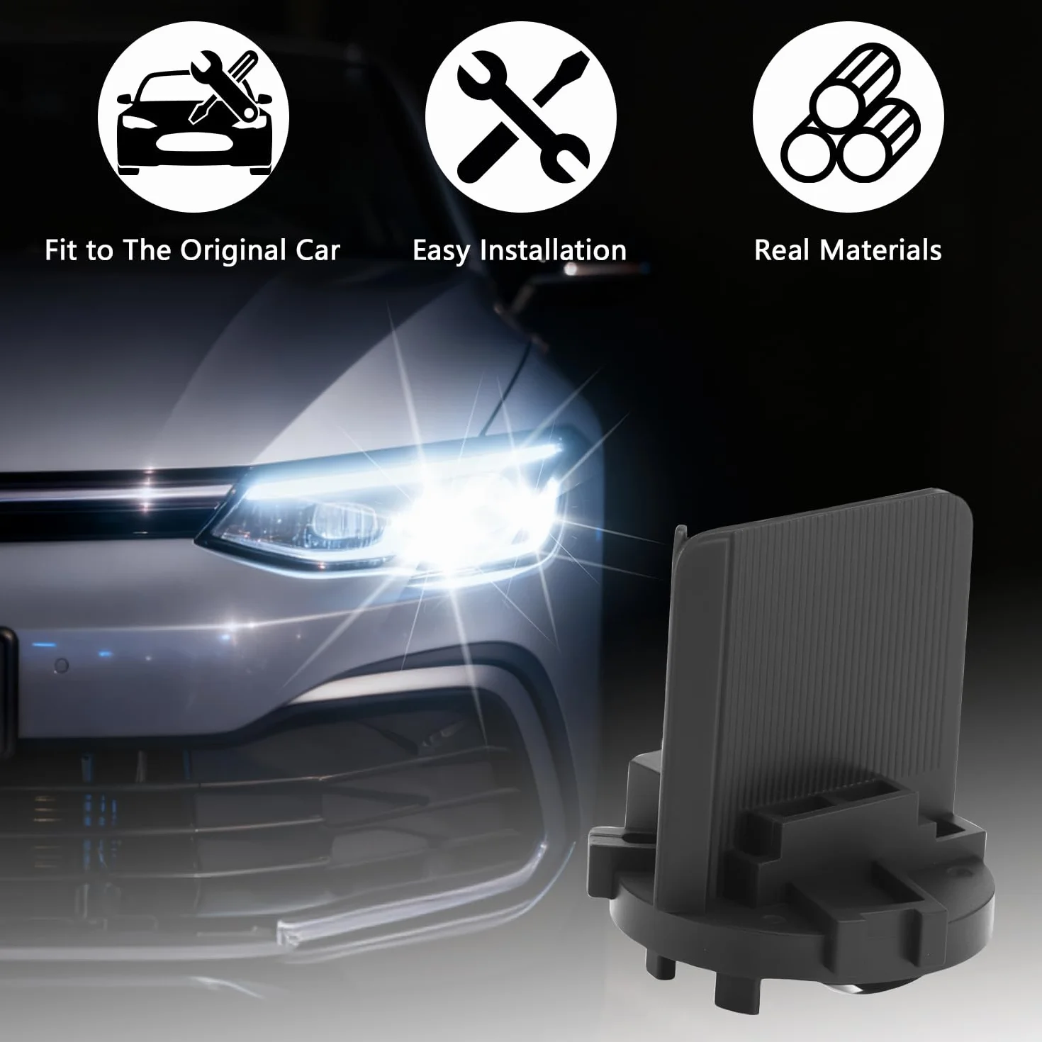 Portalampada alogeno, 2 pezzi di ricambio 5K0941109 per VW Golf 6 7 MK6 MK7, Tiguan, Touran, Sharan, Scirocco – Portalampada per fari anabbaglianti, ricambio durevole per fari alogeni