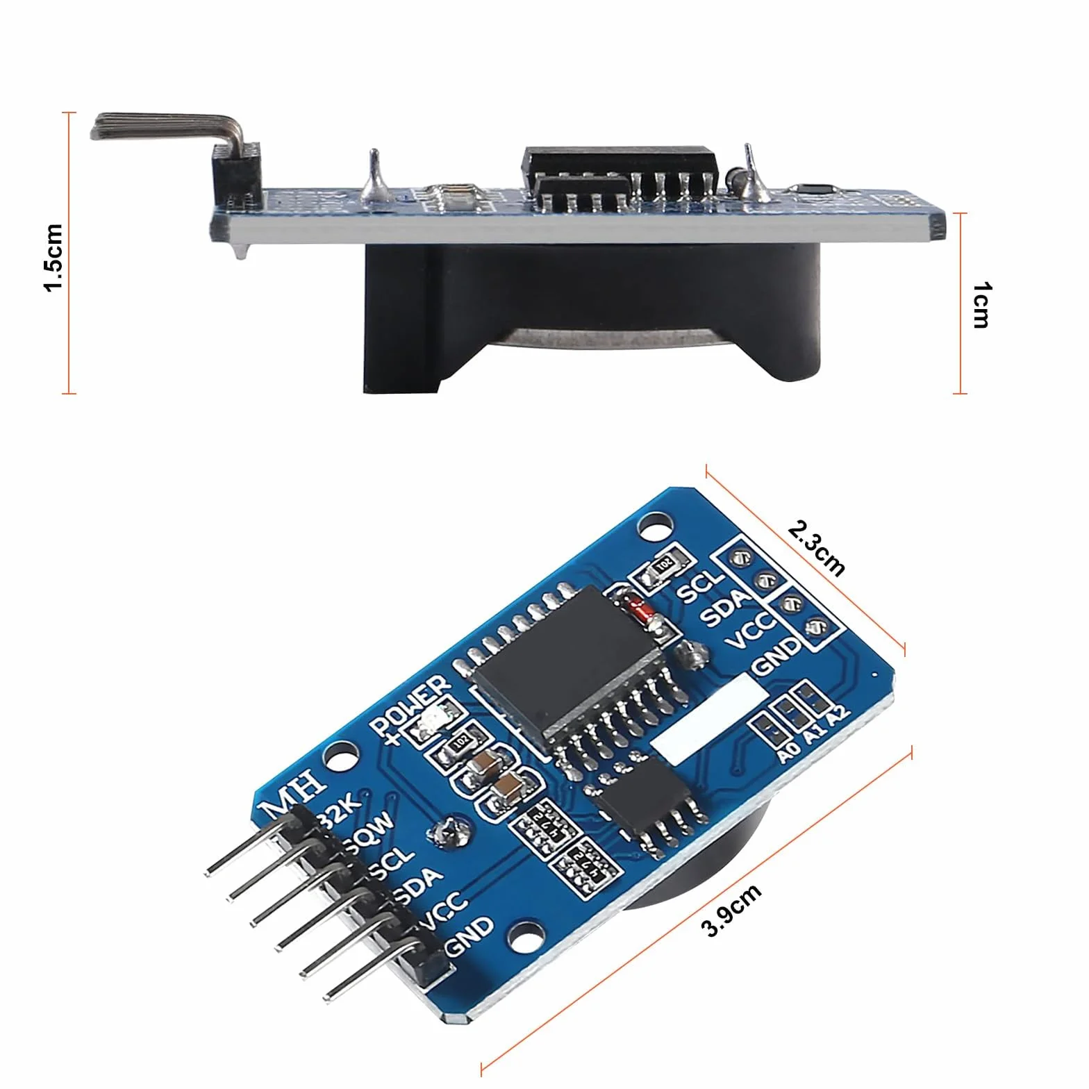 Real-Time Clock RTC modulo compatibile con orologio in tempo reale I2C, modulo orologio I2C RTC per Arduino e Raspberry Pi con batteria (6 pezzi)