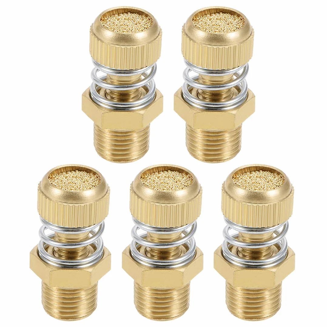 Silenziatore scarico aria regolabile pneumatico rame 1/8 BSPT 5 pezzi