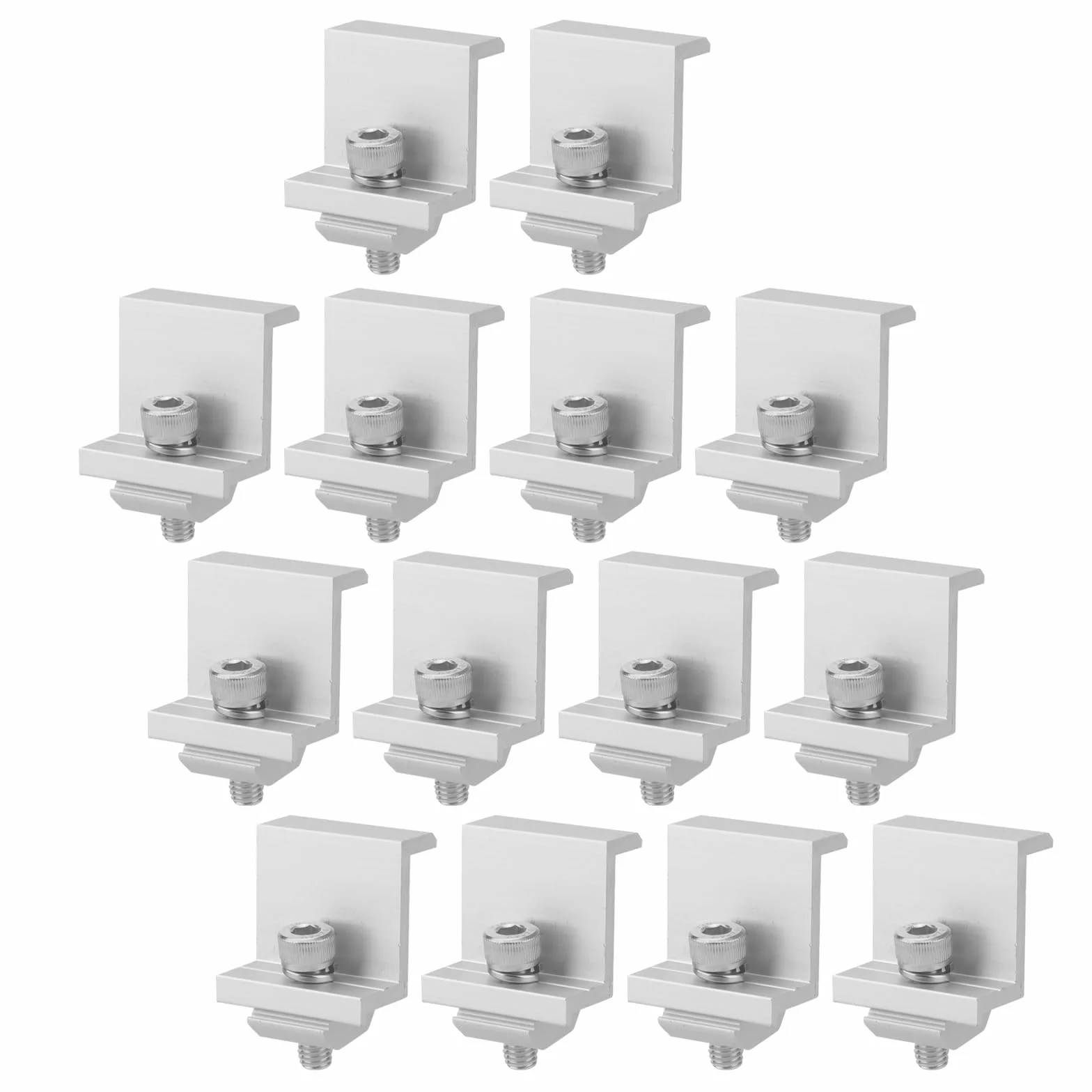 14 pezzi Staffe per Pannelli Solari, Profilo a Z in Alluminio regolabile da 35 mm, Accessori per Pannelli Solari, Adatto per il Montaggio di Caravan/Casa/Barca, Argento
