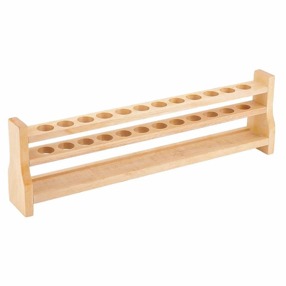 OLYCRAFT Rack per Provette in Legno 12 Fori 10ml Stand Espositivi 18mm Supporto Laboratorio