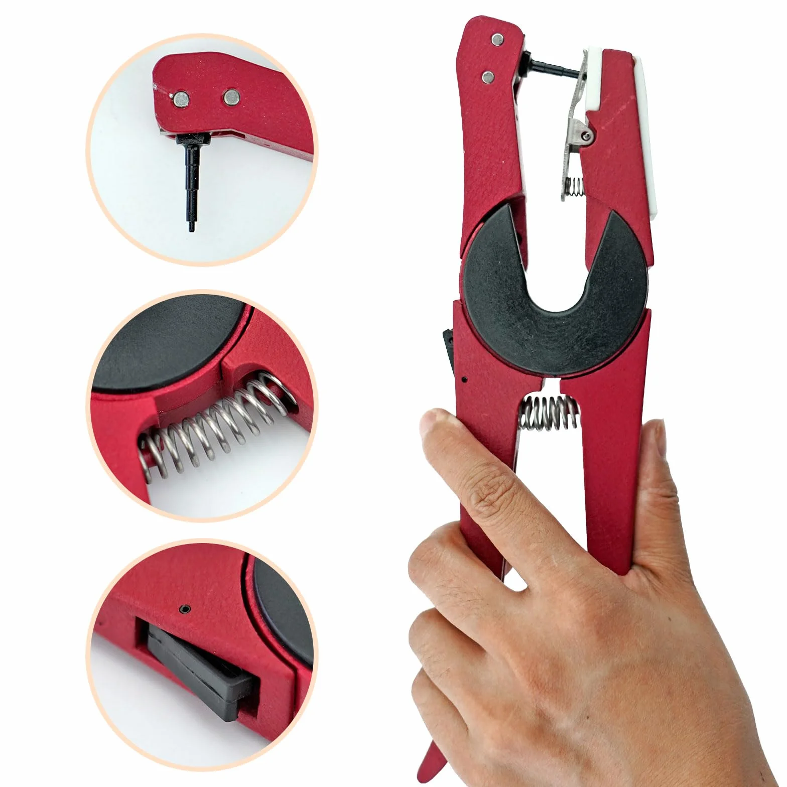 Pinze per Etichette Auricolari, Applicatore Universale per Bestiame Bovino, Pecore, Mucca, Punzonatrice per Etichette Auricolari, con Perno di Ribaltamento (Girevole a 90 Gradi)