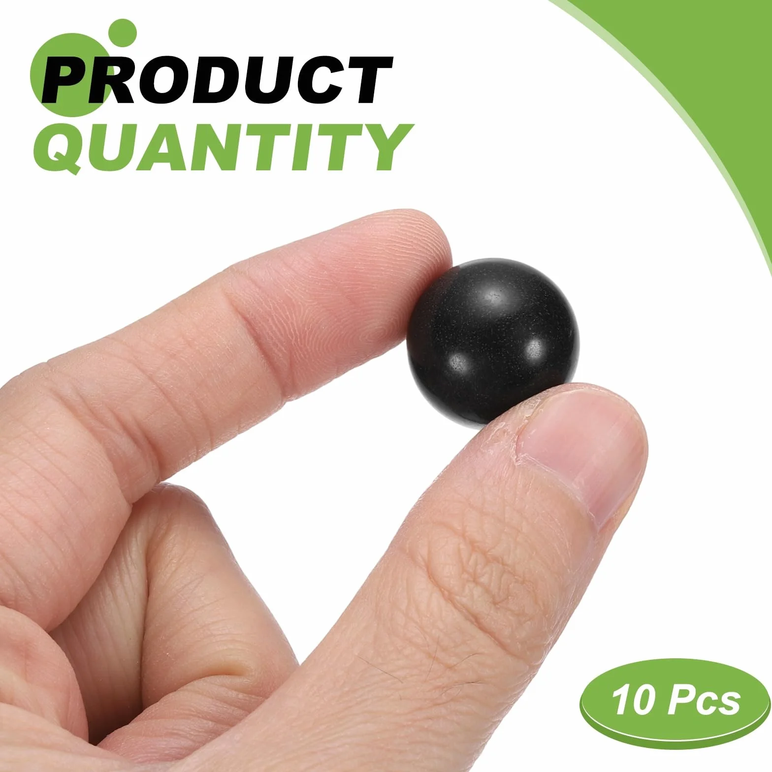 sourcing map 10 sfere per cuscinetti in plastica POM 11/16" (17,3 mm) G2 di precisione nero