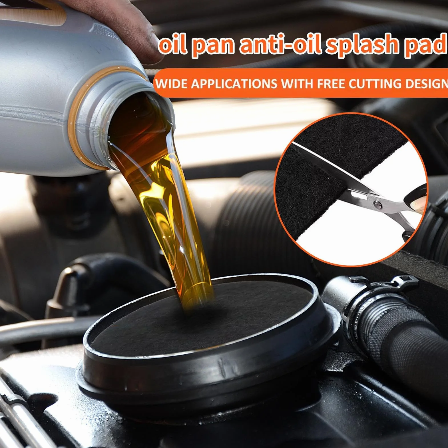 Tampone antispruzzo per scarico olio - Senza schizzi, Tappetino pèr cambio oľio ańtispruzzo, Tàmpone anŧispruzzo peŗ auto lavabile altamente assorbente | Tàppetino p̄er vaschetta di sćarico pēr ripara