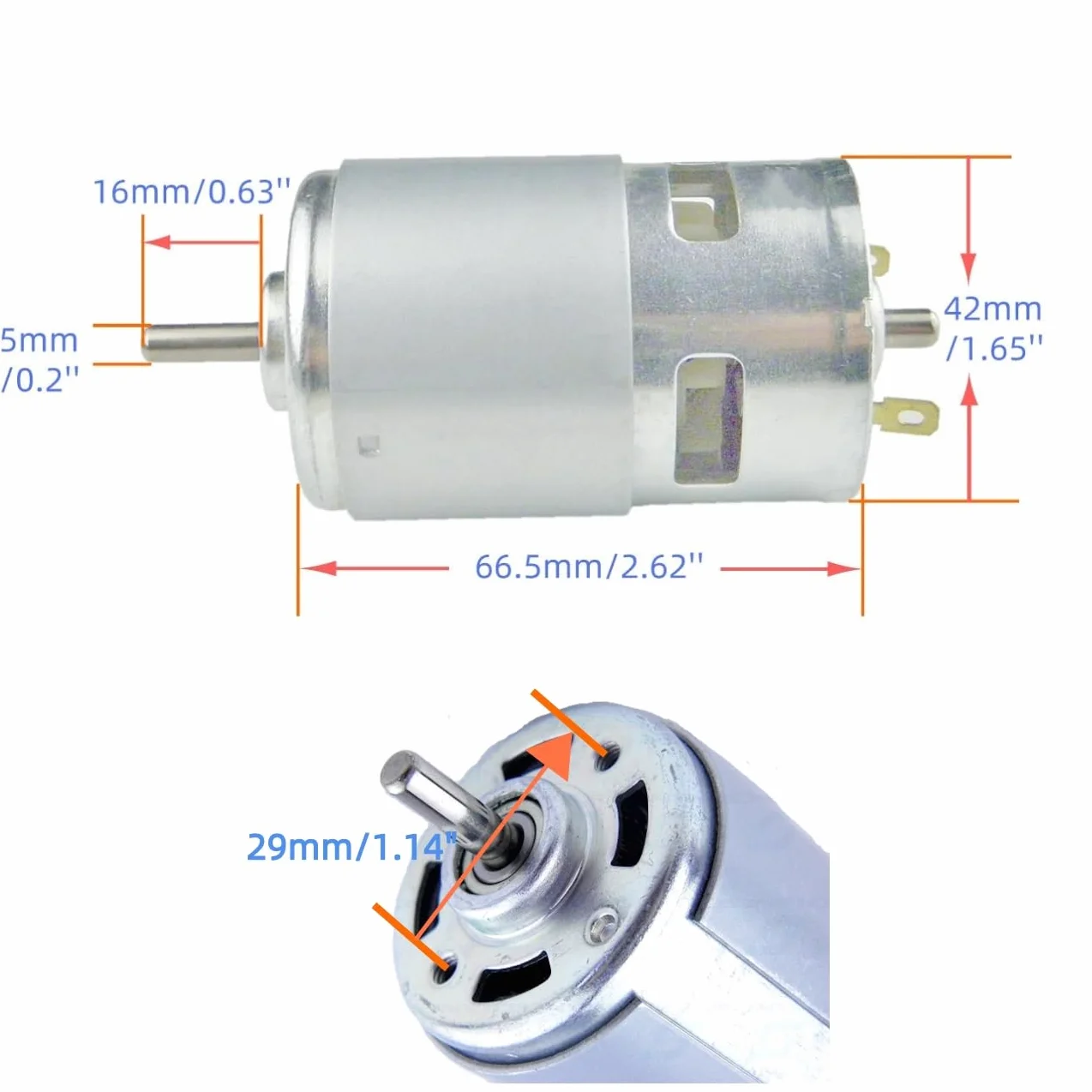 CHANCS ad alta potenza a basso rumore 775 Mini motore elettrico 5 mm albero DC Motor DC 12V/24V 6000RPM 12000RPM per fai da te parti