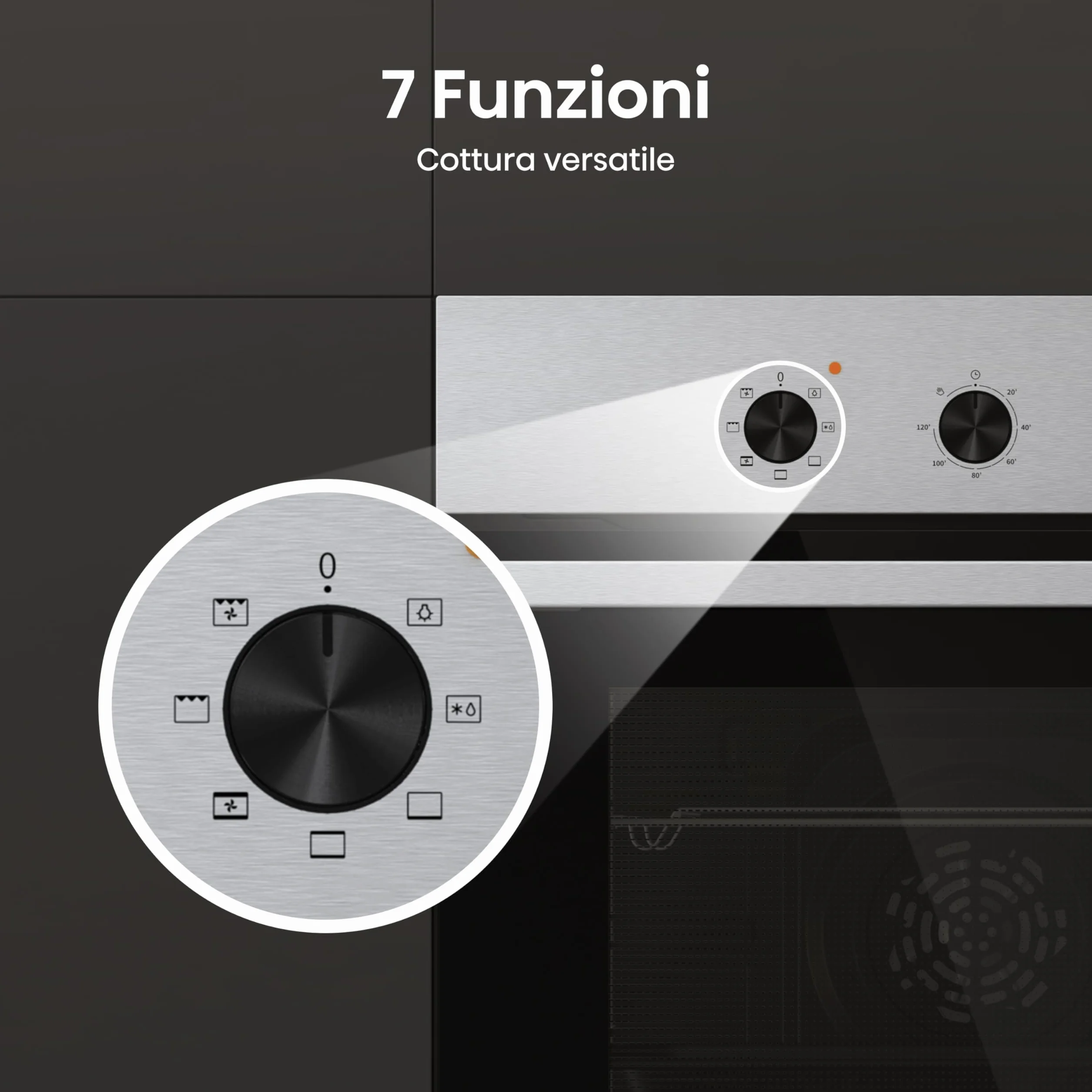 Hisense Forno Multifunzione 73 litri 60 cm Classe A Nero/Inox Guide telescopiche 7 funzioni 3 vetri