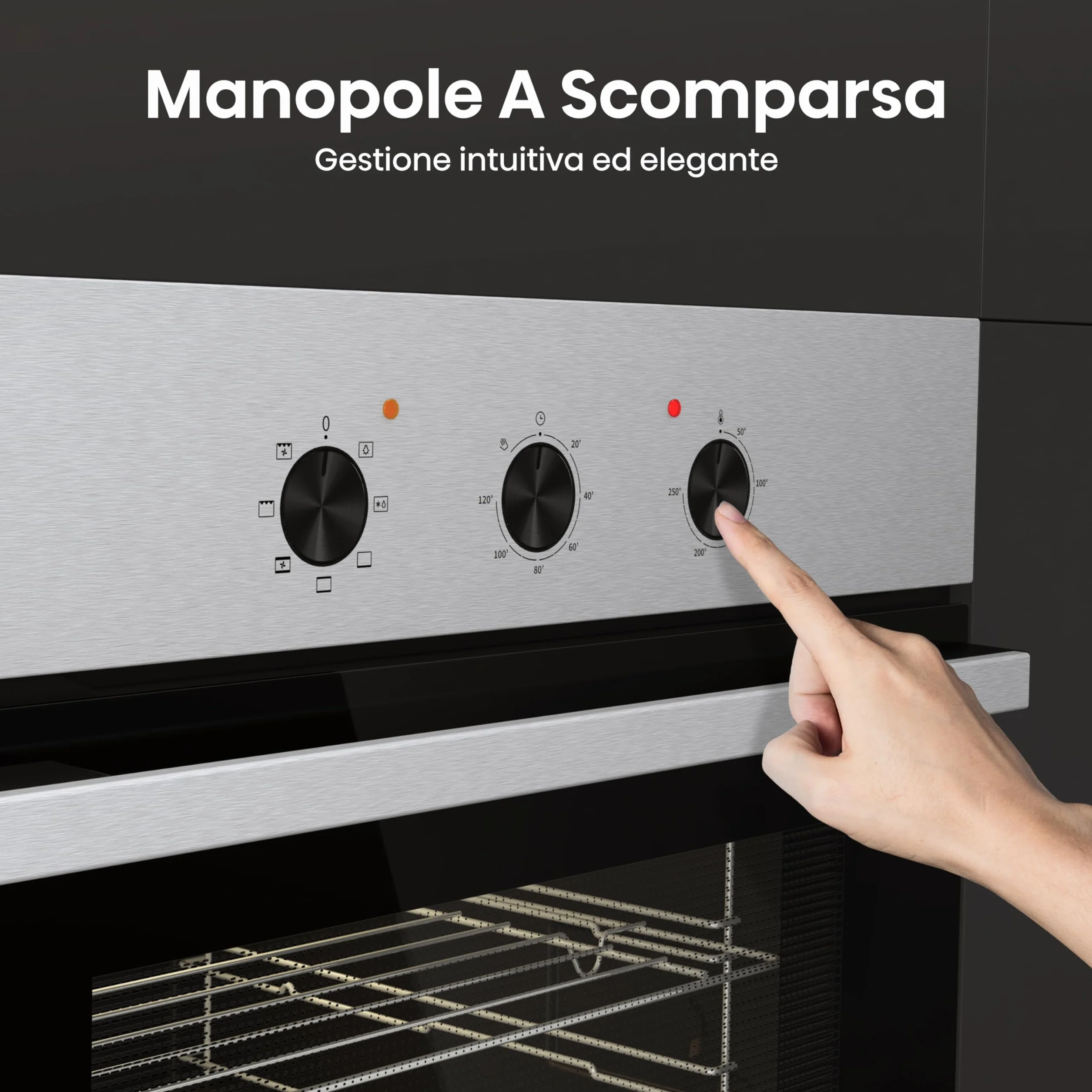 Hisense Forno Multifunzione 73 litri 60 cm Classe A Nero/Inox Guide telescopiche 7 funzioni 3 vetri