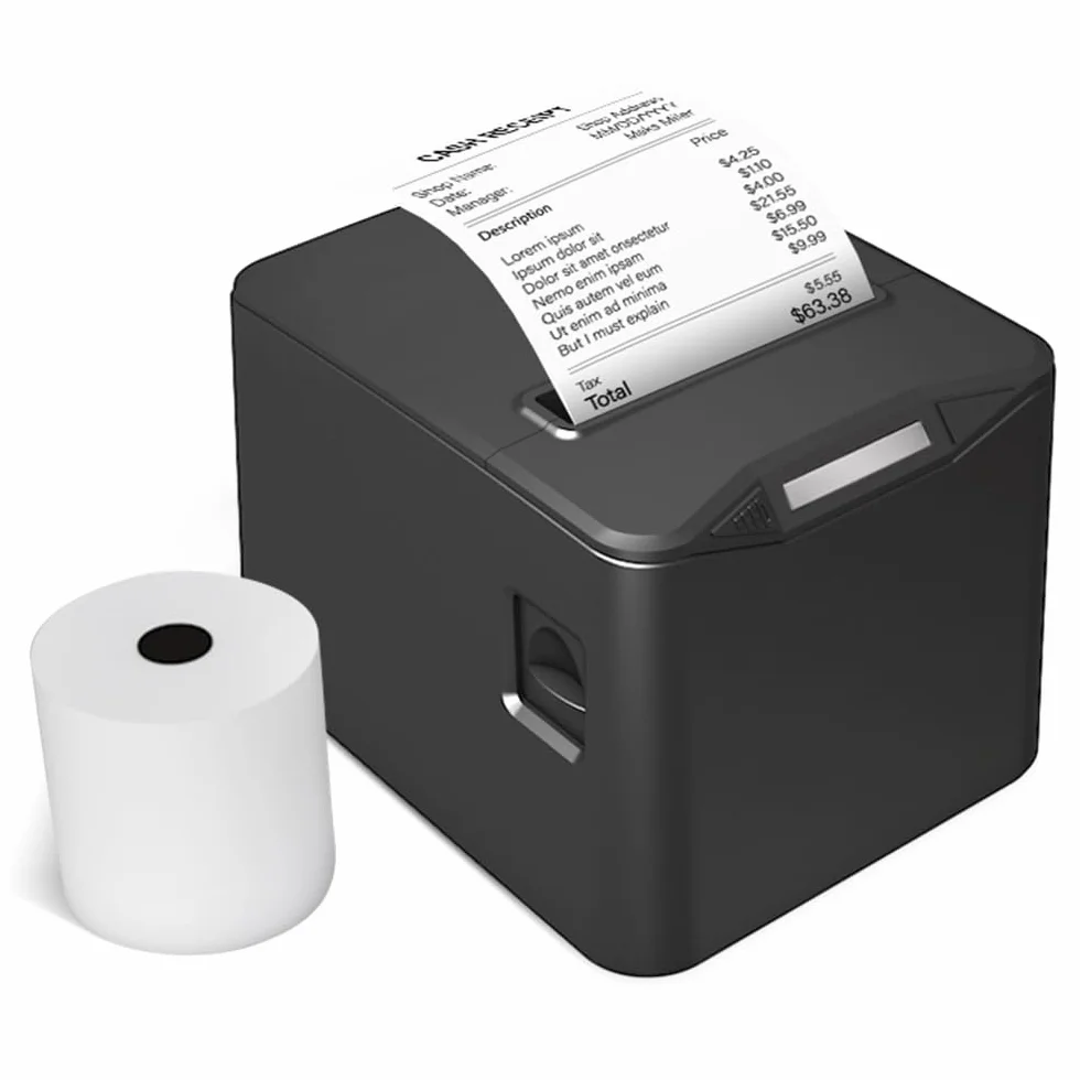 Shuaiguō stampante multifunzione per etichette e ricevute termiche 80 mm, connessione USB e LAN, taglio automatico, grande contenitore di carta, supporto ESC/POS