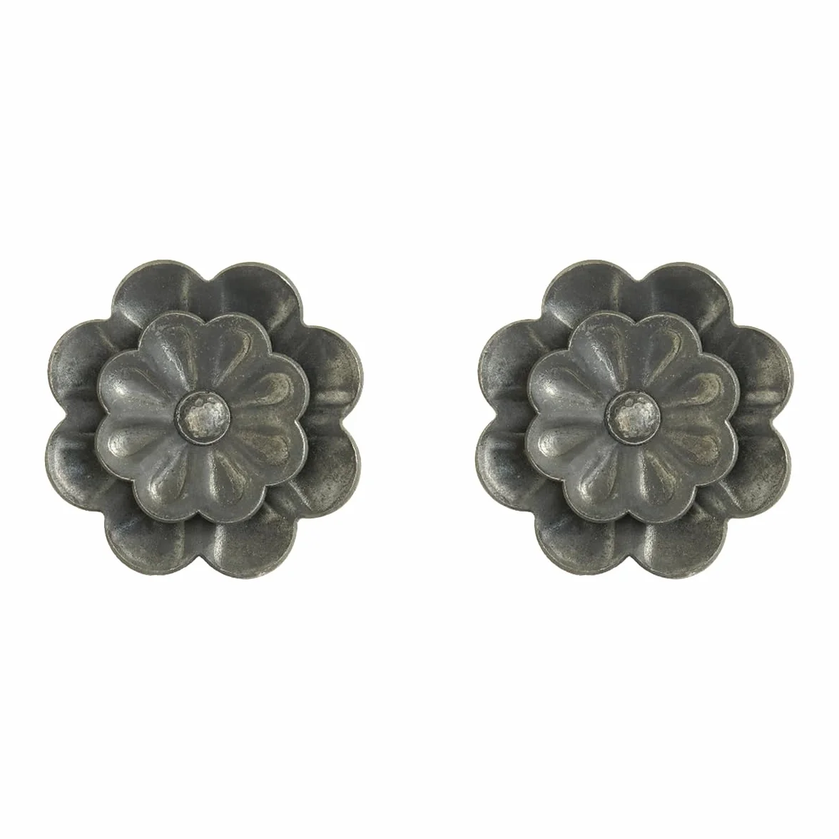 Fiore decorativo in ferro battuto Ø 95 mm spessore 4 mm Set 2 pezzi Made in Italy