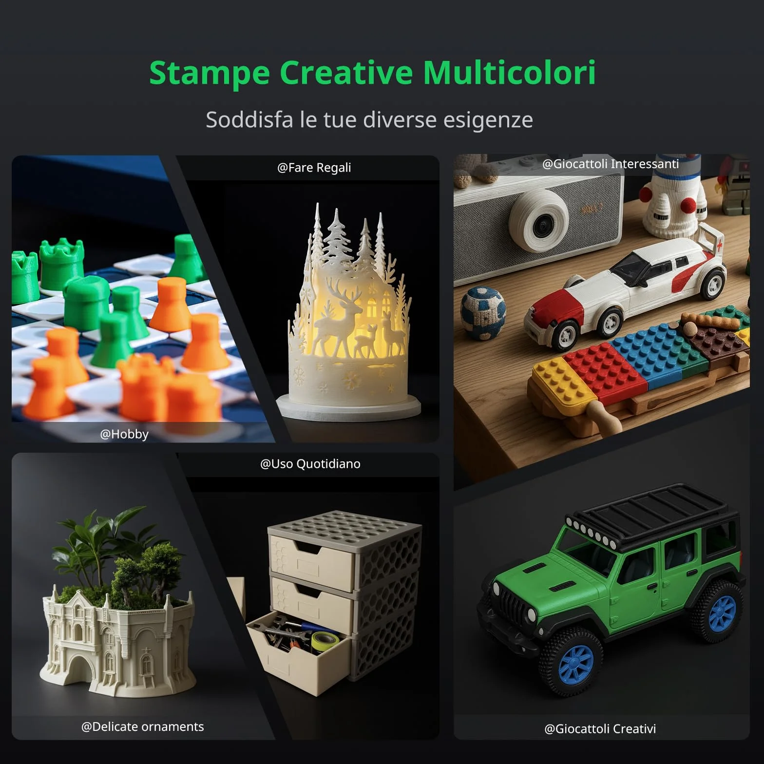 Creality K2 Combo (A), Stampante 3D Multicolore con CFS, Max 600 mm/s, Livellamento Automatico, Stampa Silenzios & Ventola Ausiliaria, Ugello 300 °C, Volume Stampa 260x260x260 mm