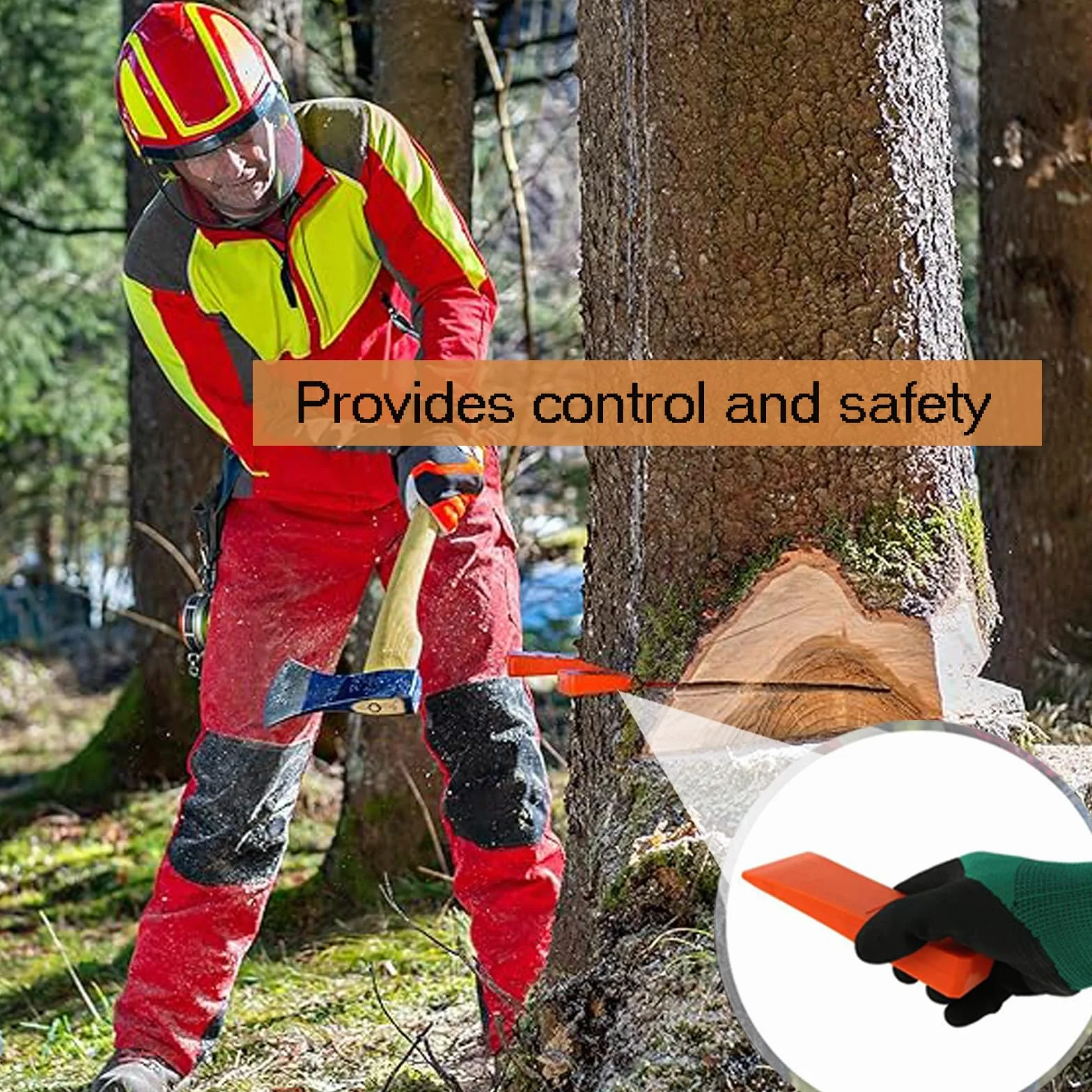 Cunei di Abbattimento per Motosega 6 Pezzi, ABS Cunei di Spacco per Legno con Sacchetto, Accessori Forestali (6 Pollici)